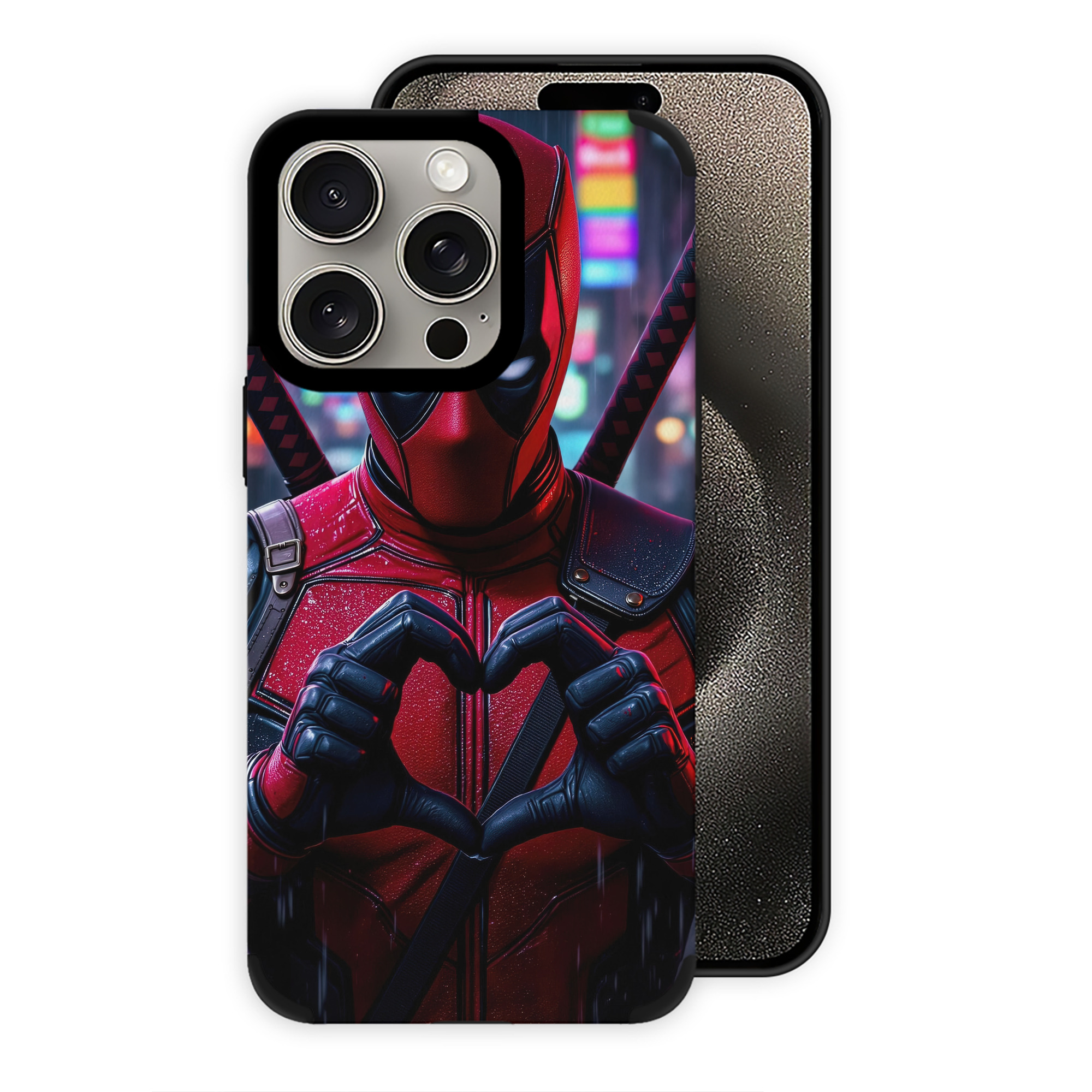 （画像用） Deadpool デッドプール 【iPhone15ProMax対応】 PUレザー スマホケース 耐衝撃＆黄変防止