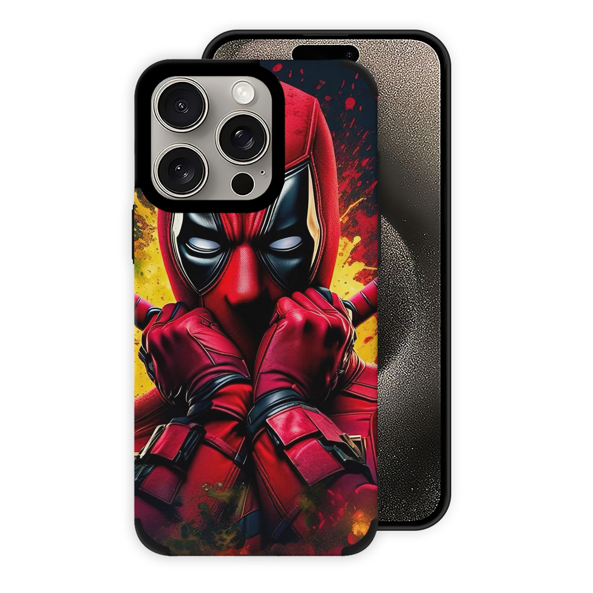 （画像用） Deadpool デッドプール 【iPhone15ProMax対応】 PUレザー スマホケース 耐衝撃＆黄変防止
