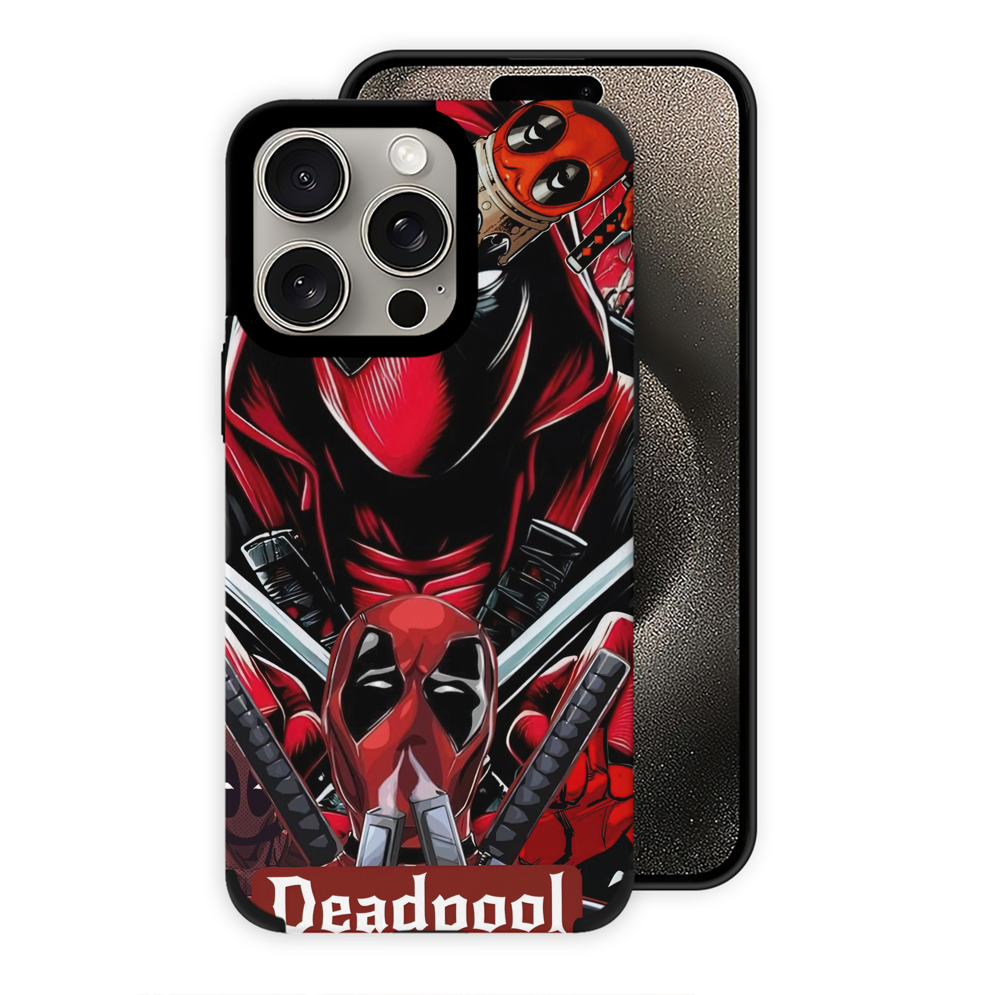（画像用） Deadpool デッドプール 【iPhone15ProMax対応】 PUレザー スマホケース 耐衝撃＆黄変防止