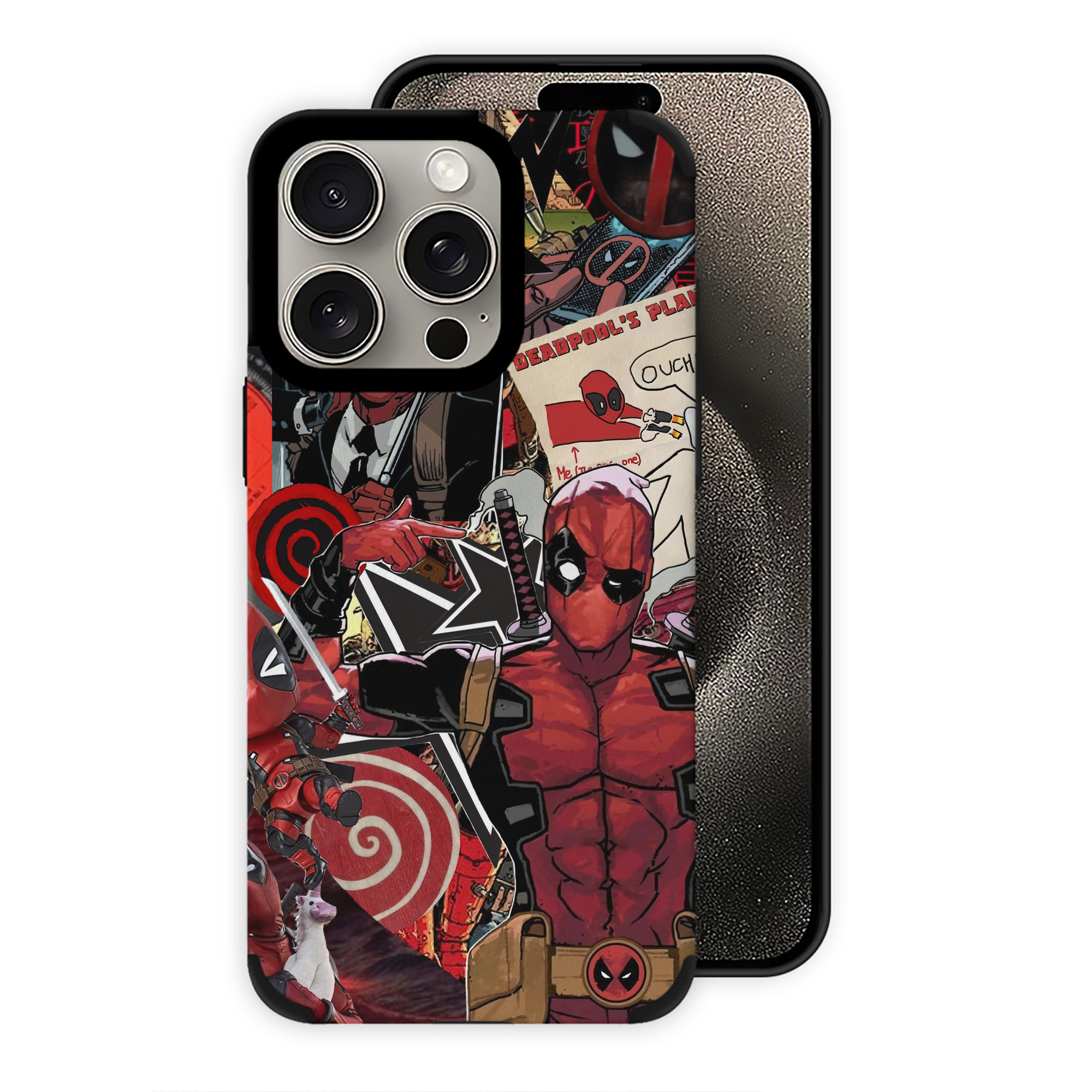 （画像用） Deadpool デッドプール 【iPhone15ProMax対応】 PUレザー スマホケース 耐衝撃＆黄変防止