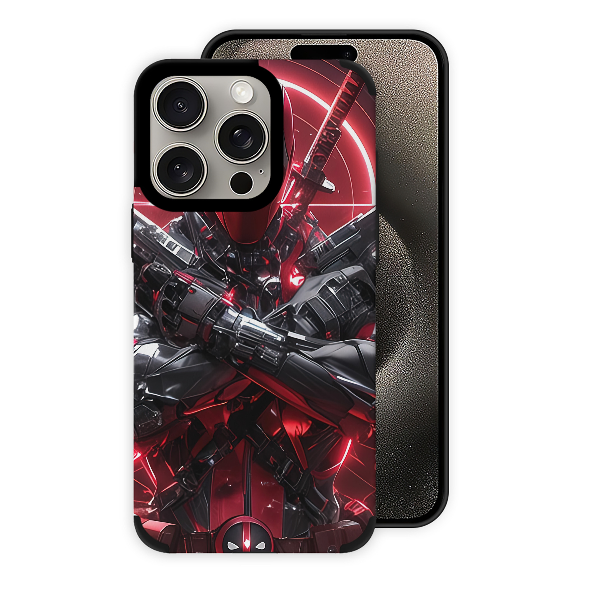 （画像用） Deadpool デッドプール 【iPhone15ProMax対応】 PUレザー スマホケース 耐衝撃＆黄変防止