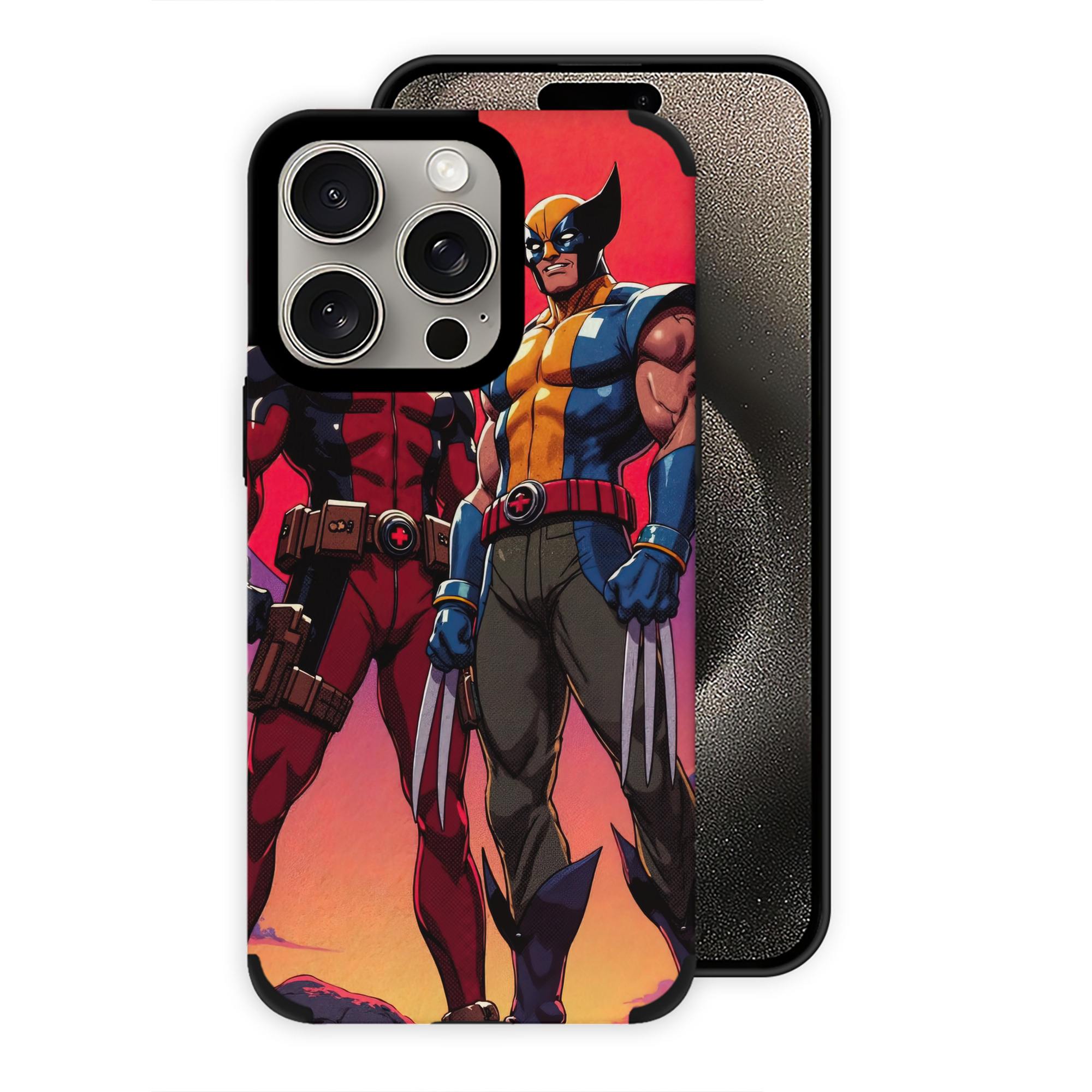（画像用） Deadpool デッドプール 【iPhone15ProMax対応】 PUレザー スマホケース 耐衝撃＆黄変防止