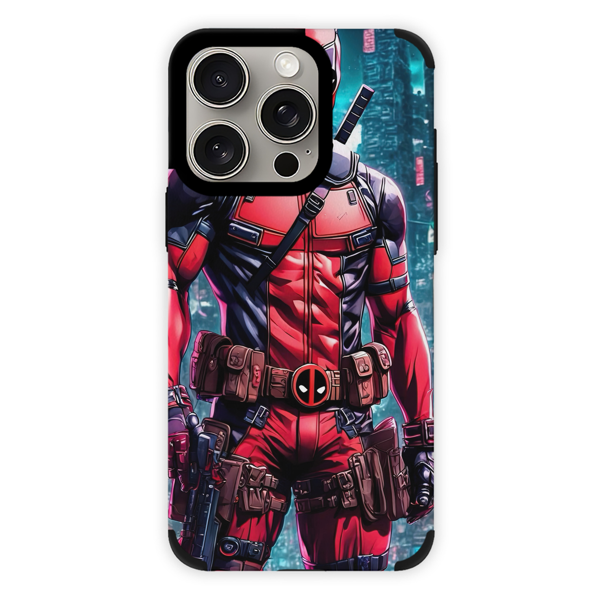 （画像用） Deadpool デッドプール 【iPhone15ProMax対応】 PUレザー スマホケース 耐衝撃＆黄変防止