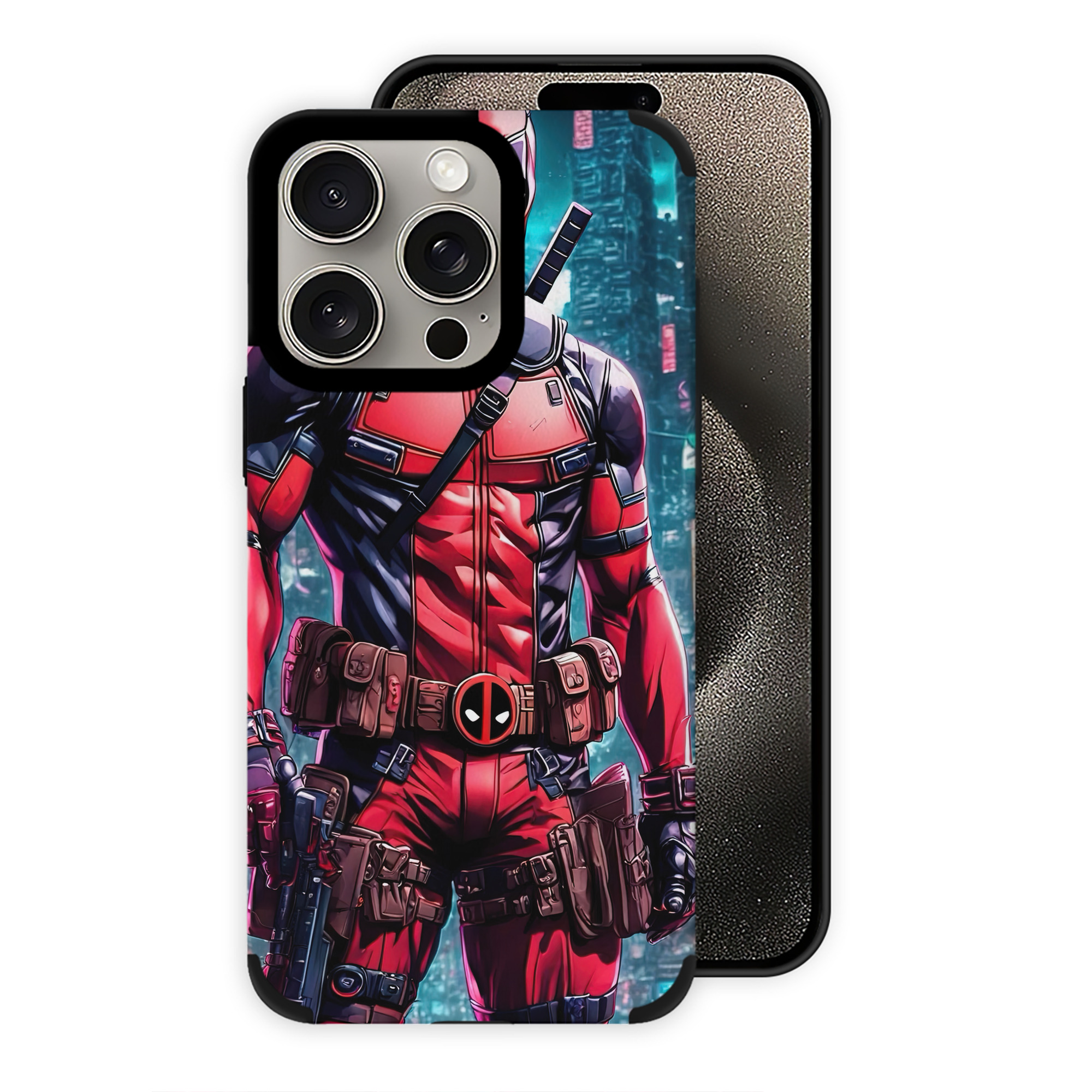 （画像用） Deadpool デッドプール 【iPhone15ProMax対応】 PUレザー スマホケース 耐衝撃＆黄変防止
