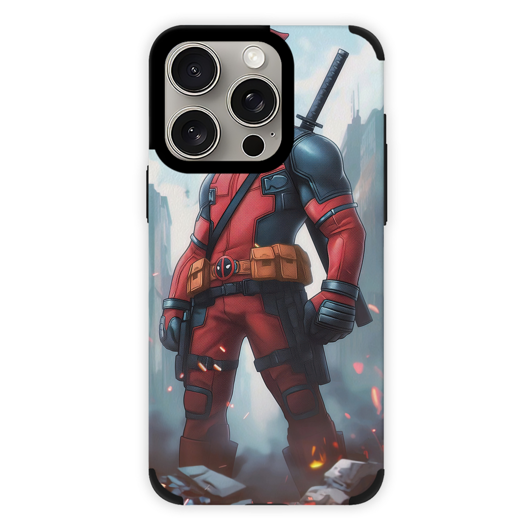 （画像用） Deadpool デッドプール 【iPhone15ProMax対応】 PUレザー スマホケース 耐衝撃＆黄変防止