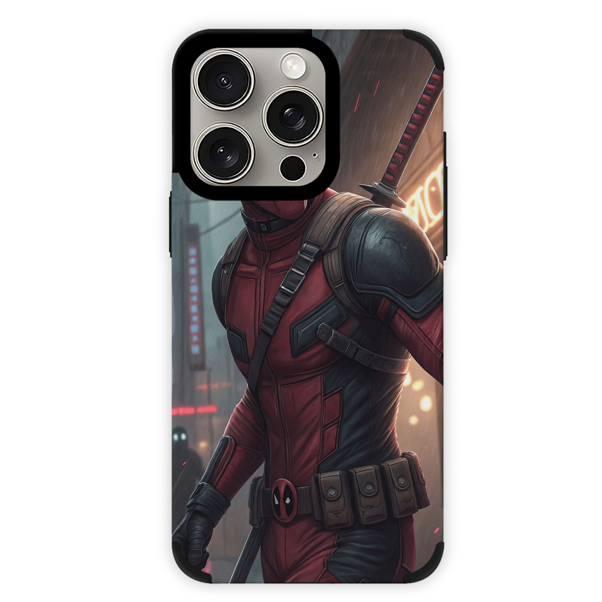 （画像用） Deadpool デッドプール 【iPhone15ProMax対応】 PUレザー スマホケース 耐衝撃＆黄変防止