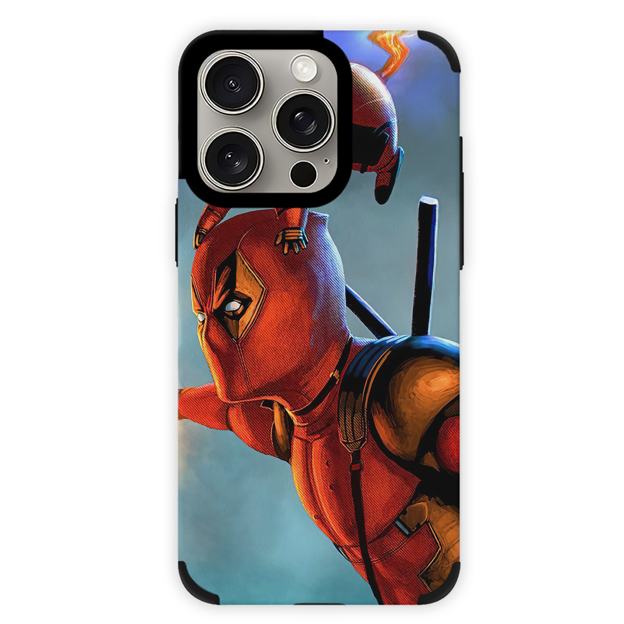 （画像用） Deadpool デッドプール 【iPhone15ProMax対応】 PUレザー スマホケース 耐衝撃＆黄変防止
