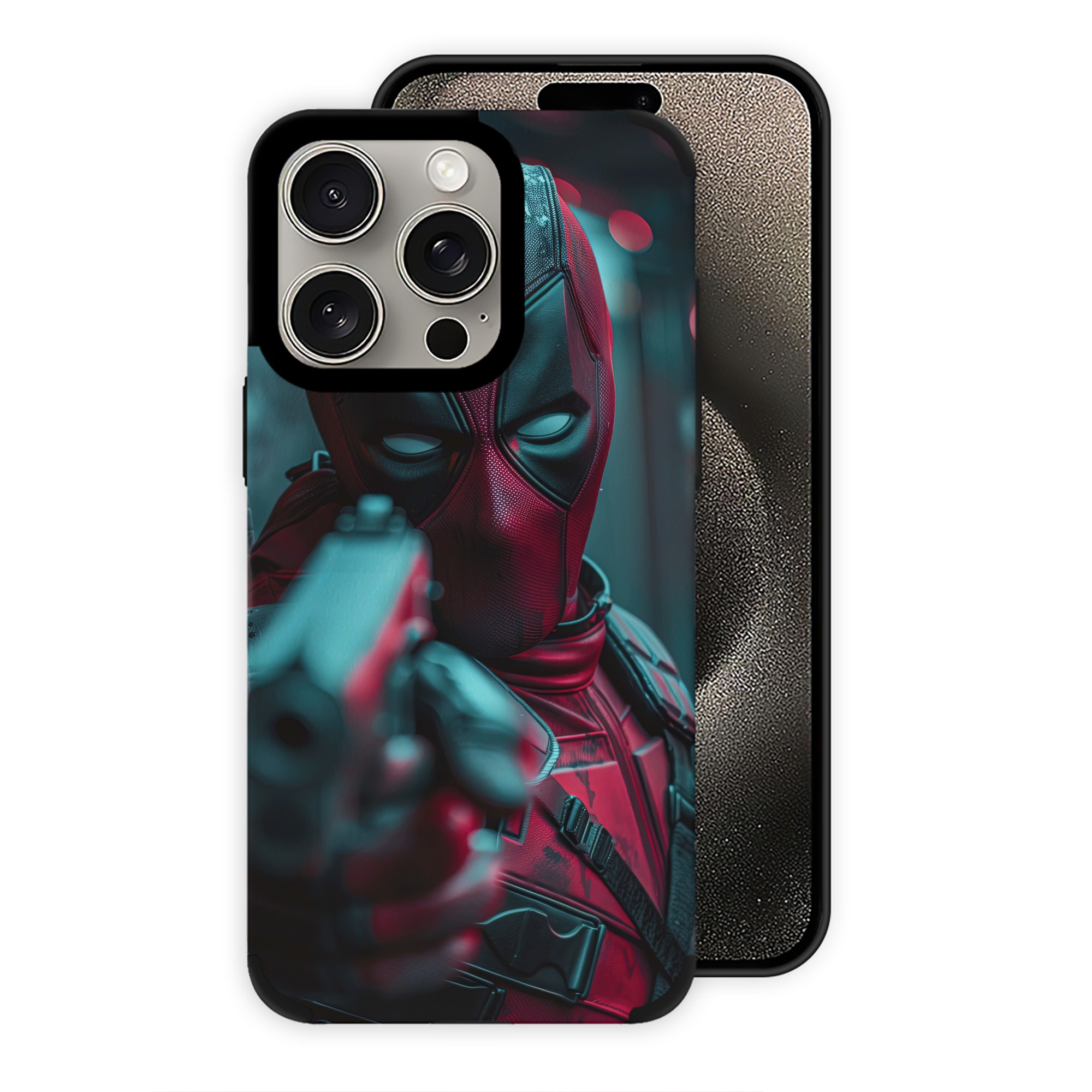 （画像用） Deadpool デッドプール 【iPhone15ProMax対応】 PUレザー スマホケース 耐衝撃＆黄変防止