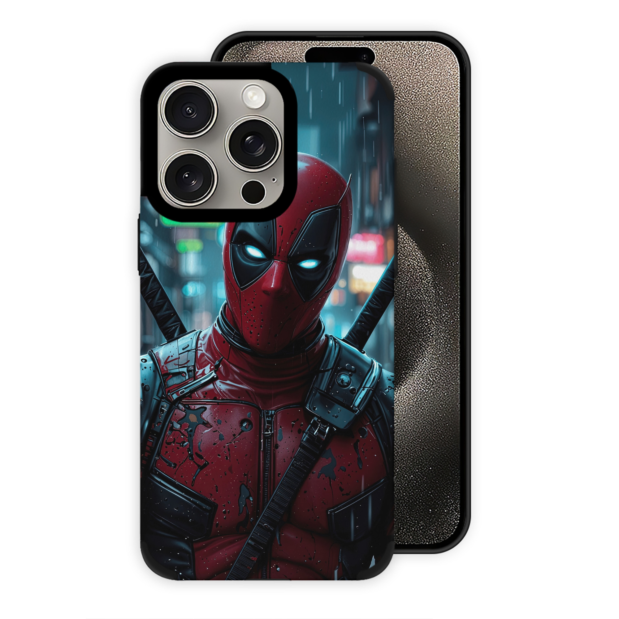 （画像用） Deadpool デッドプール 【iPhone15ProMax対応】 PUレザー スマホケース 耐衝撃＆黄変防止