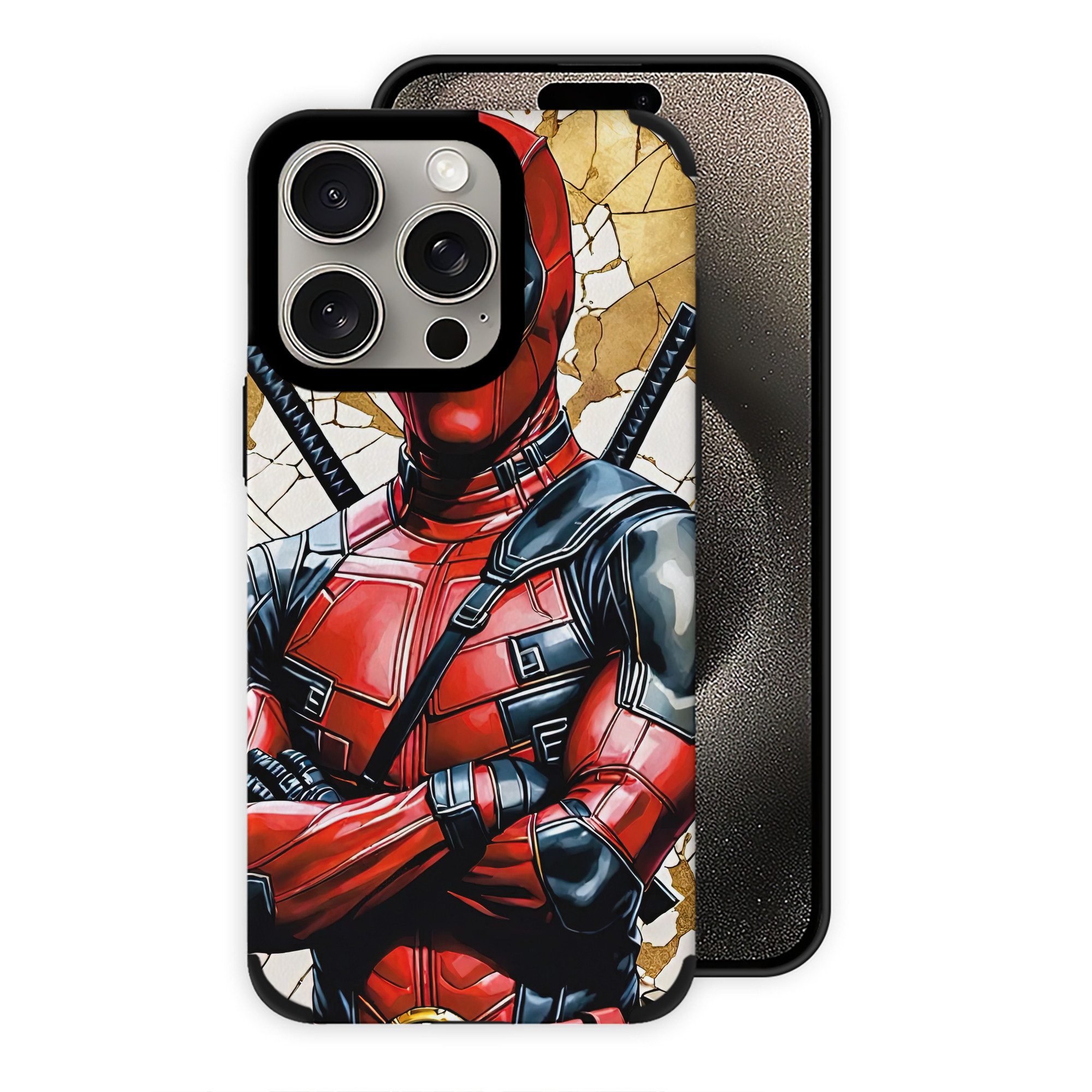 （画像用） Deadpool デッドプール 【iPhone15ProMax対応】 PUレザー スマホケース 耐衝撃＆黄変防止