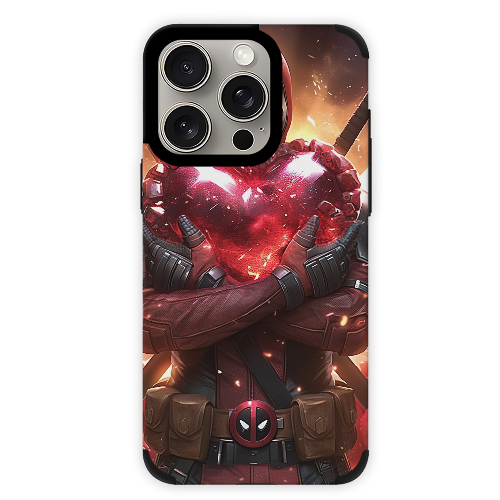 （画像用） Deadpool デッドプール 【iPhone15ProMax対応】 PUレザー スマホケース 耐衝撃＆黄変防止
