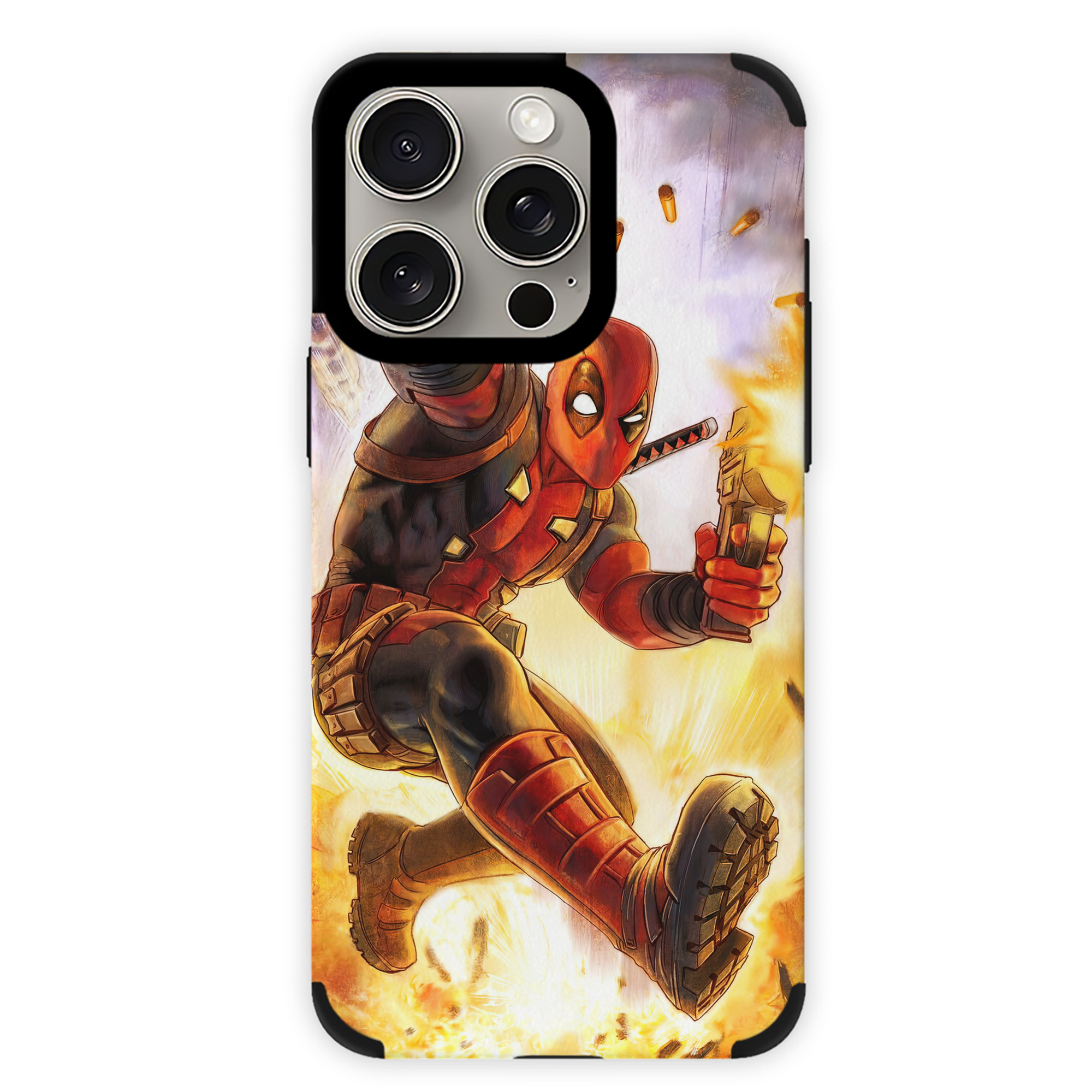 （画像用） Deadpool デッドプール 【iPhone15ProMax対応】 PUレザー スマホケース 耐衝撃＆黄変防止