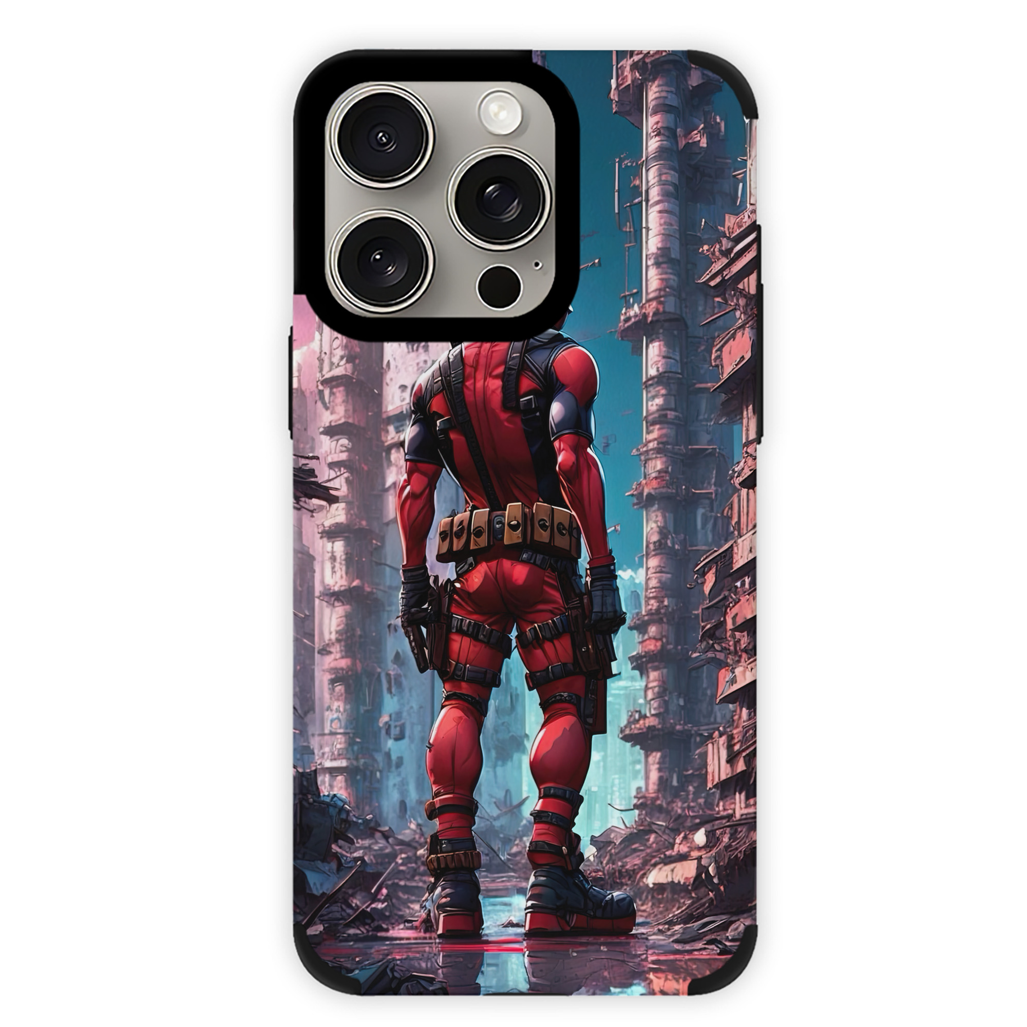 （画像用） Deadpool デッドプール 【iPhone15ProMax対応】 PUレザー スマホケース 耐衝撃＆黄変防止