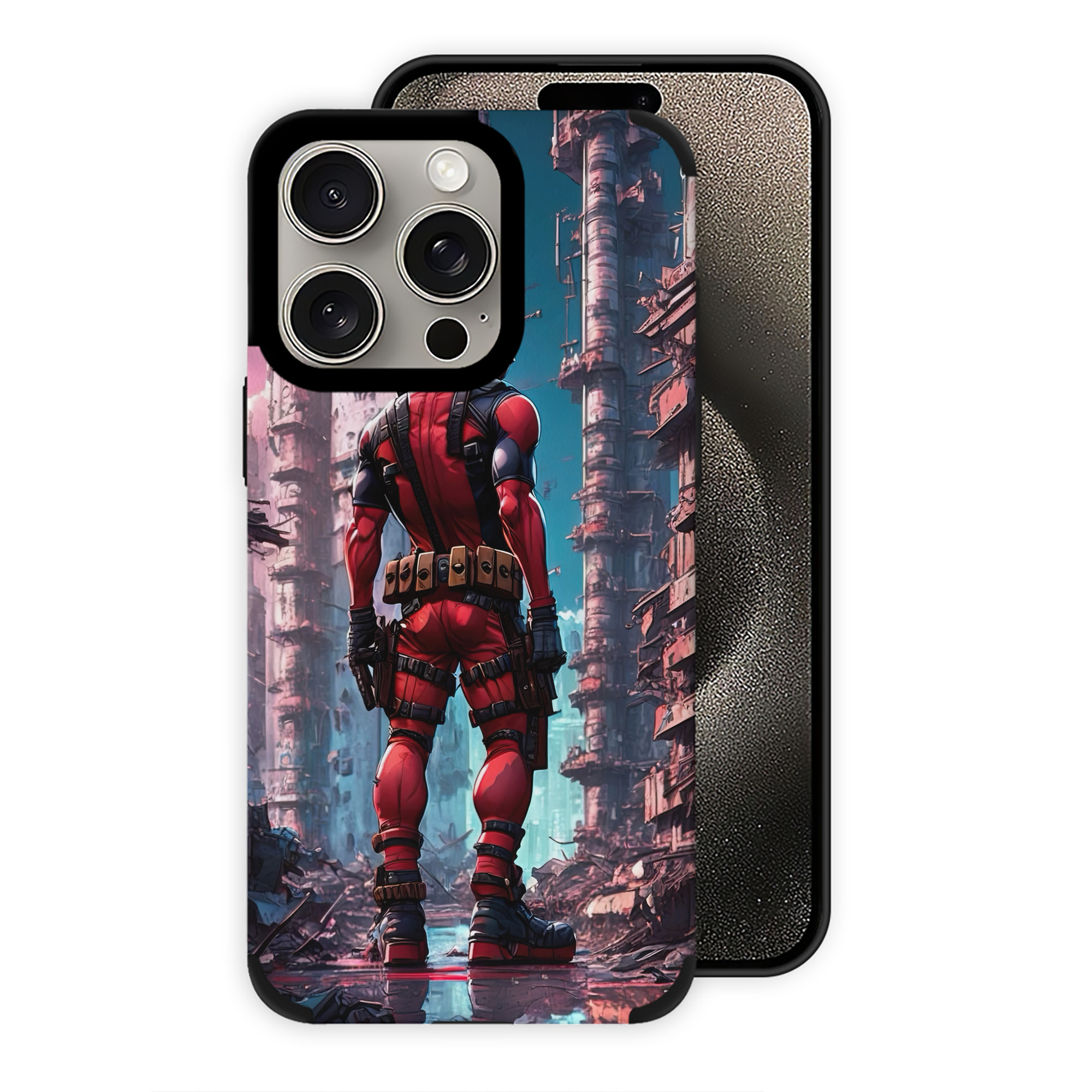 （画像用） Deadpool デッドプール 【iPhone15ProMax対応】 PUレザー スマホケース 耐衝撃＆黄変防止