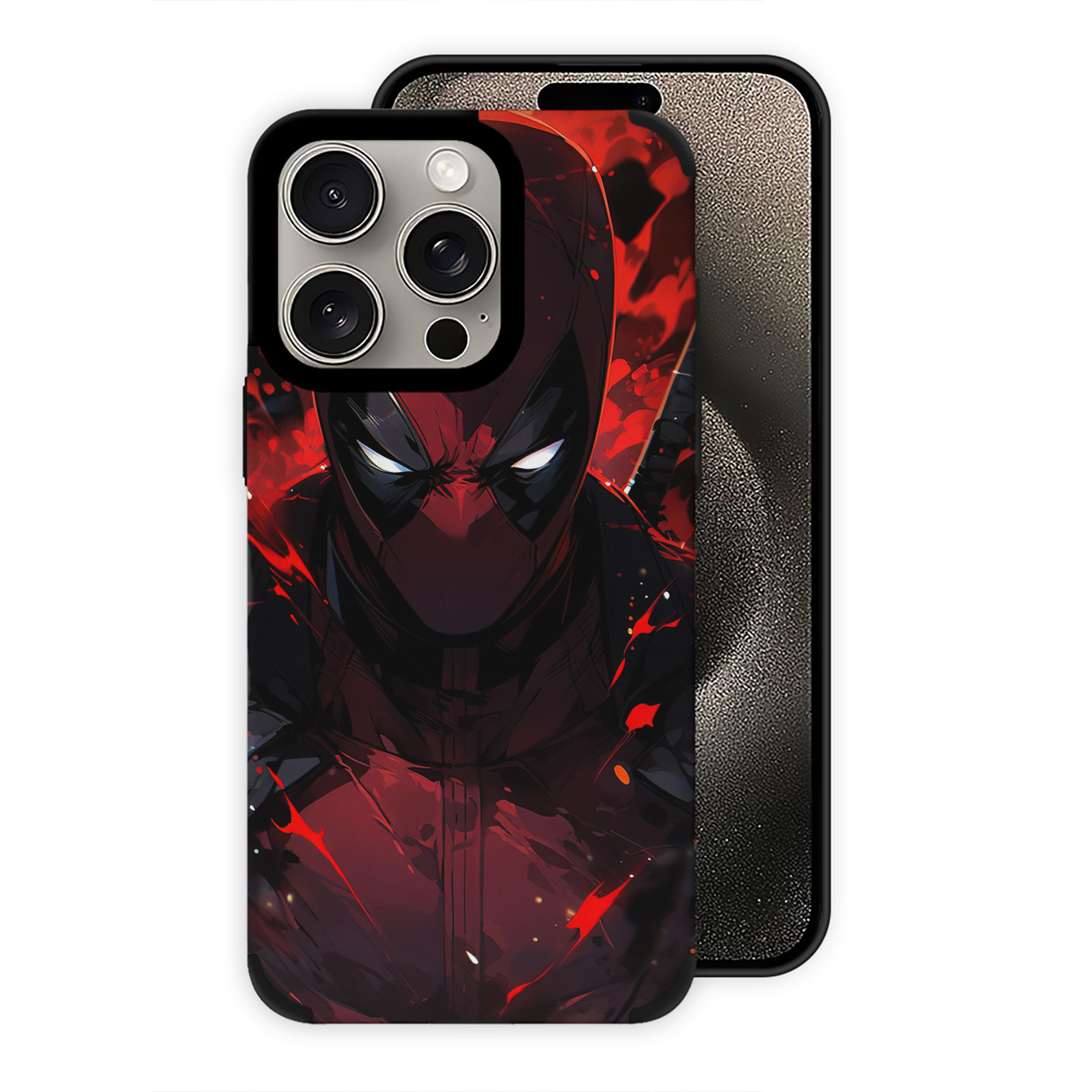 （画像用） Deadpool デッドプール 【iPhone15ProMax対応】 PUレザー スマホケース 耐衝撃＆黄変防止