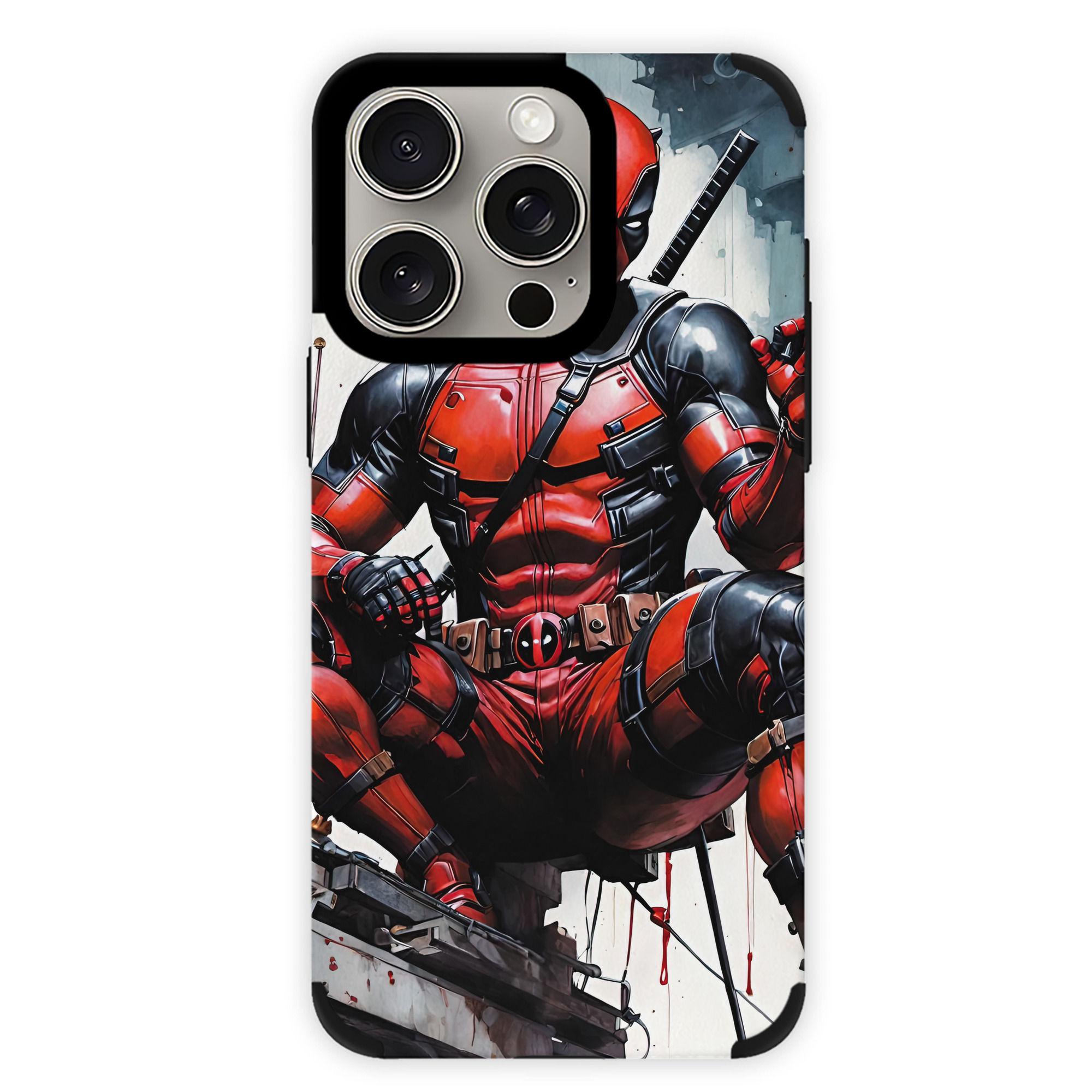 （画像用） Deadpool デッドプール 【iPhone15ProMax対応】 PUレザー スマホケース 耐衝撃＆黄変防止