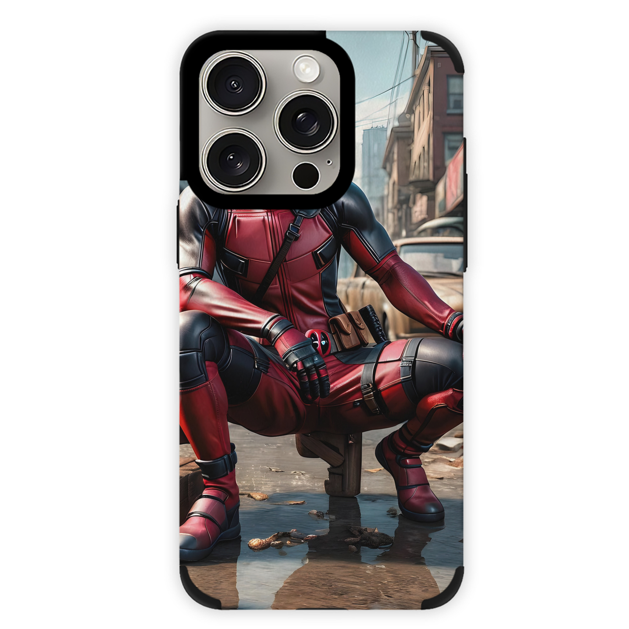（画像用） Deadpool デッドプール 【iPhone15ProMax対応】 PUレザー スマホケース 耐衝撃＆黄変防止