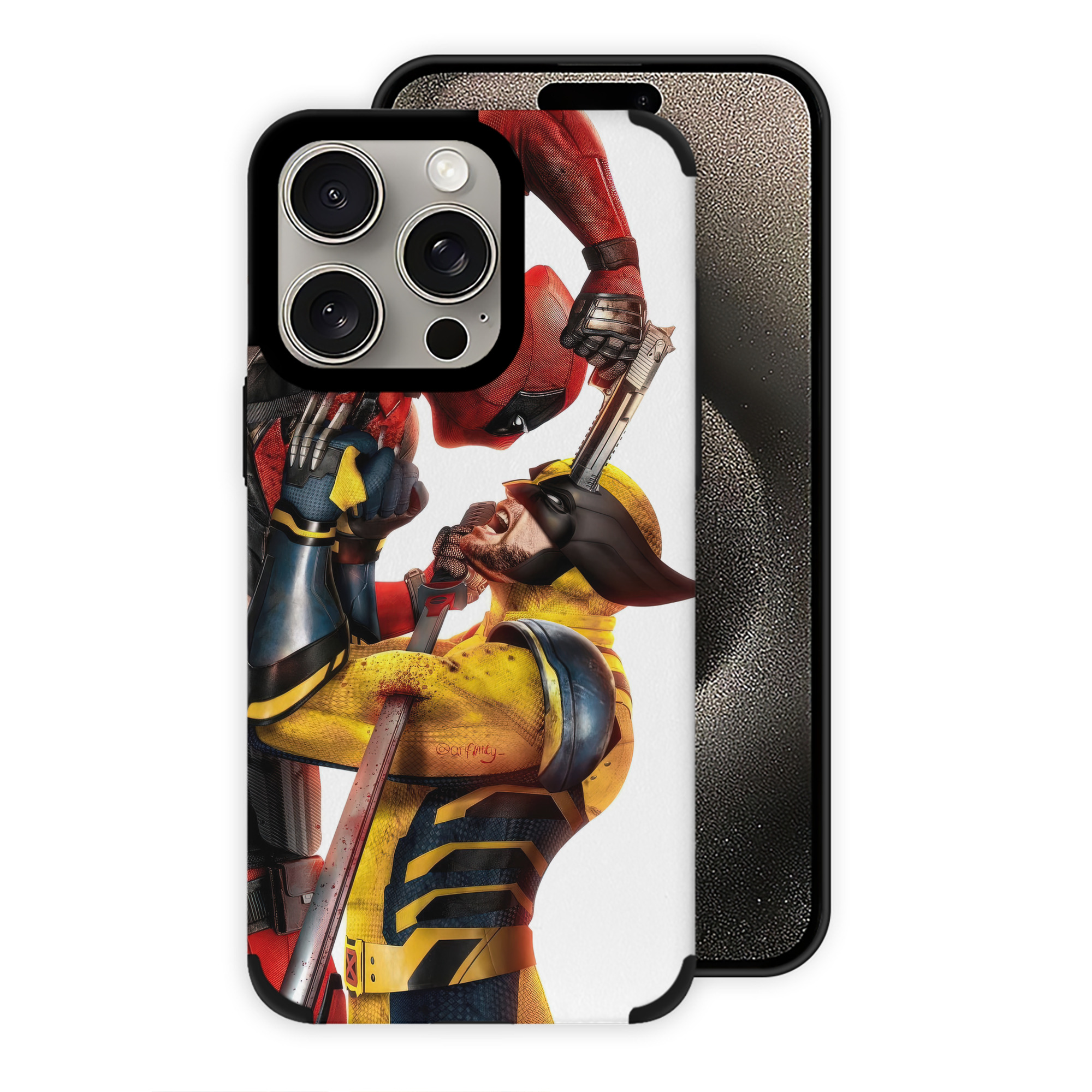 （画像用） Deadpool デッドプール 【iPhone15ProMax対応】 PUレザー スマホケース 耐衝撃＆黄変防止