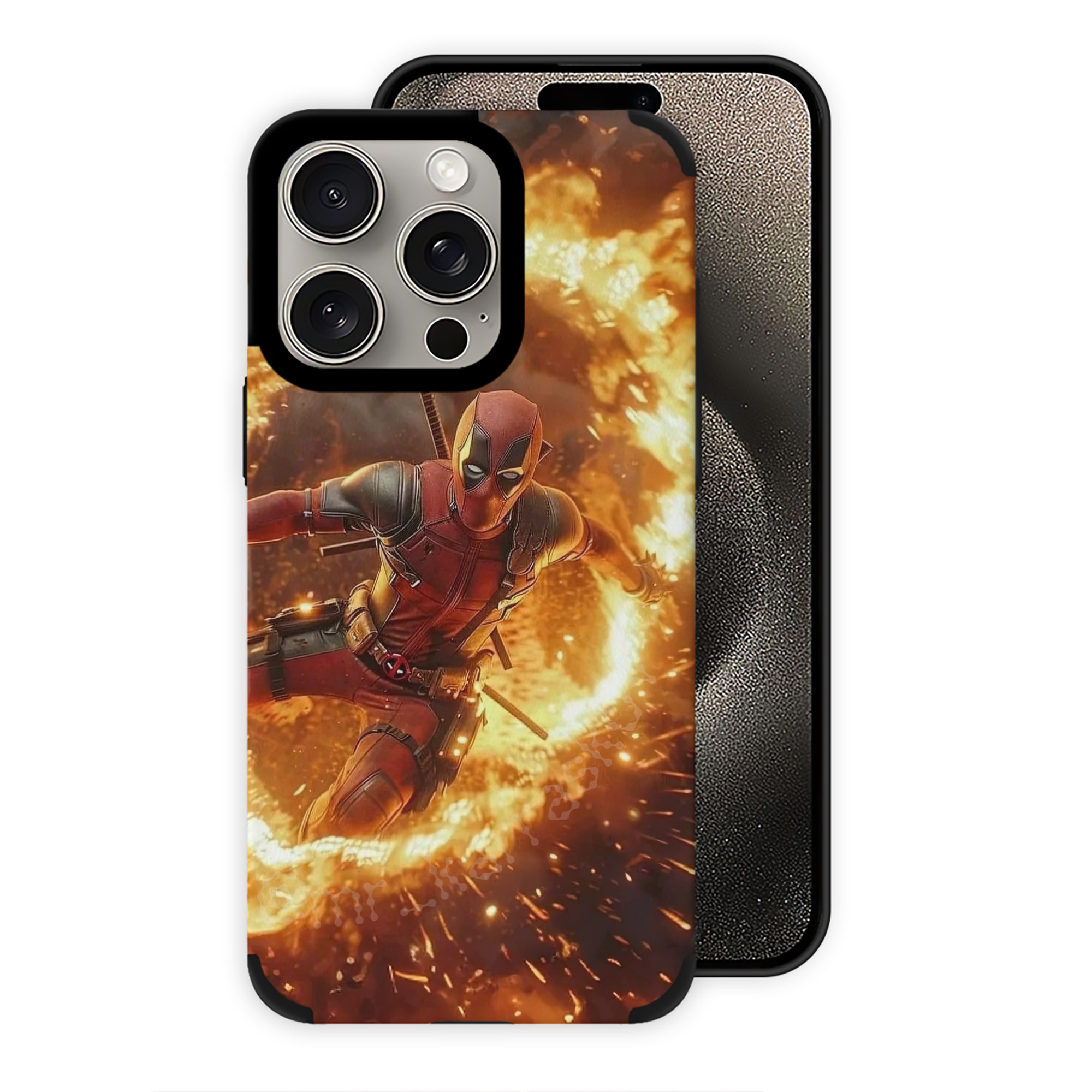 （画像用） Deadpool デッドプール 【iPhone15ProMax対応】 PUレザー スマホケース 耐衝撃＆黄変防止