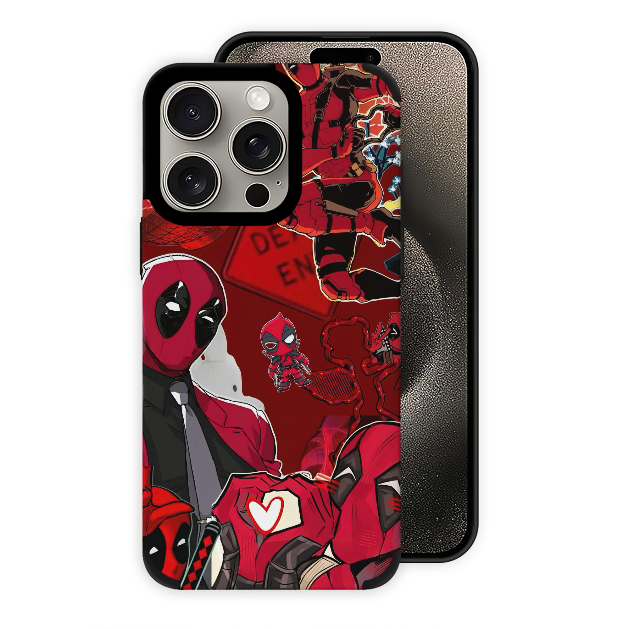 （画像用） Deadpool デッドプール 【iPhone15ProMax対応】 PUレザー スマホケース 耐衝撃＆黄変防止