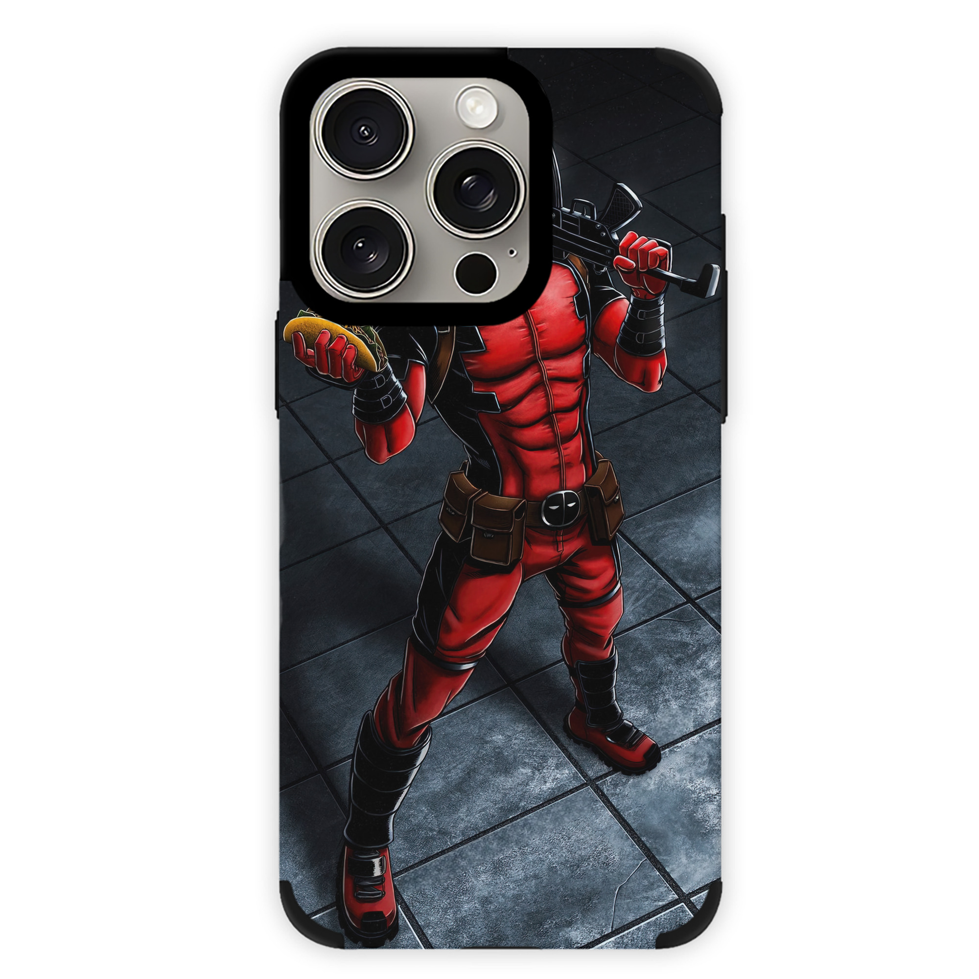 （画像用） Deadpool デッドプール 【iPhone15ProMax対応】 PUレザー スマホケース 耐衝撃＆黄変防止