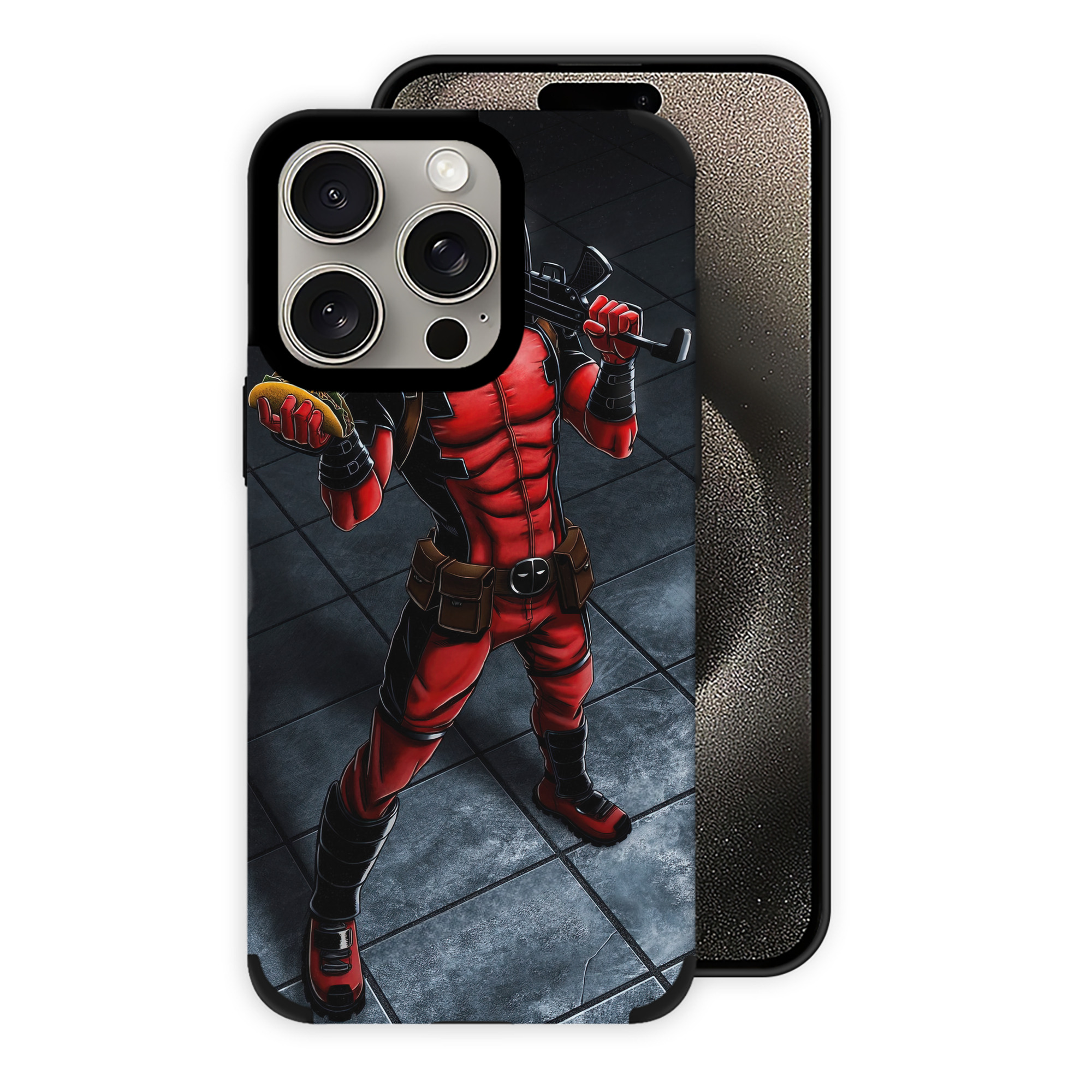（画像用） Deadpool デッドプール 【iPhone15ProMax対応】 PUレザー スマホケース 耐衝撃＆黄変防止