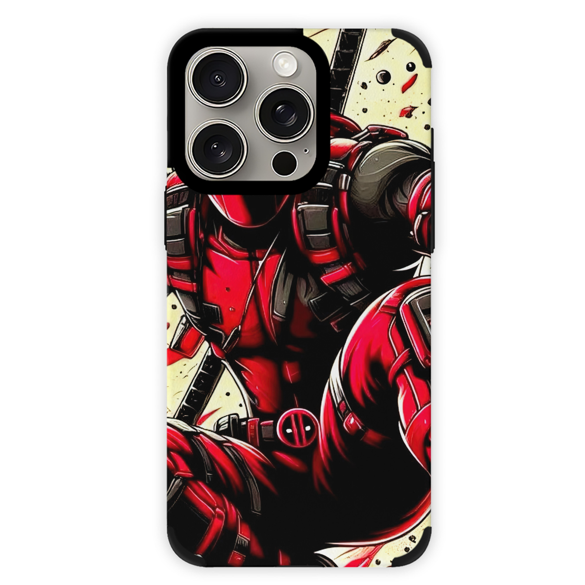 （画像用） Deadpool デッドプール 【iPhone15ProMax対応】 PUレザー スマホケース 耐衝撃＆黄変防止