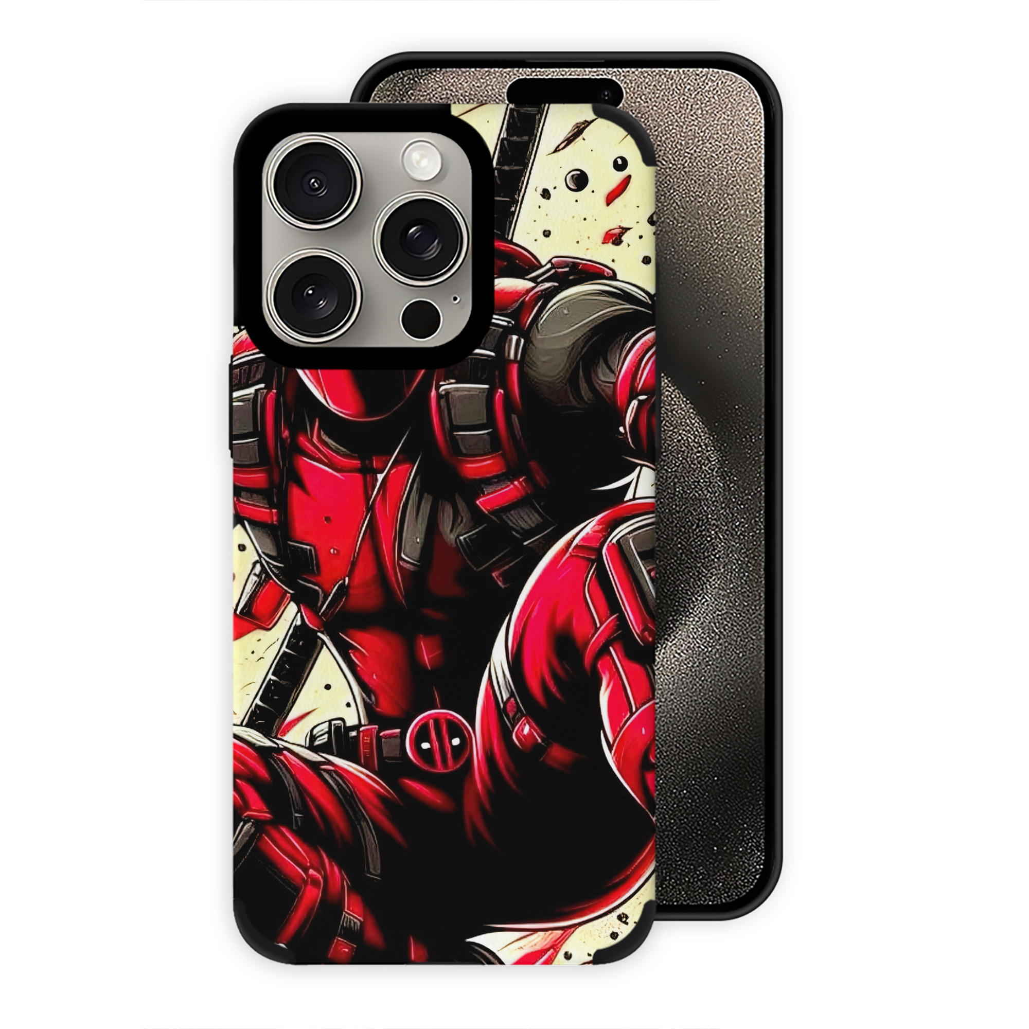 （画像用） Deadpool デッドプール 【iPhone15ProMax対応】 PUレザー スマホケース 耐衝撃＆黄変防止