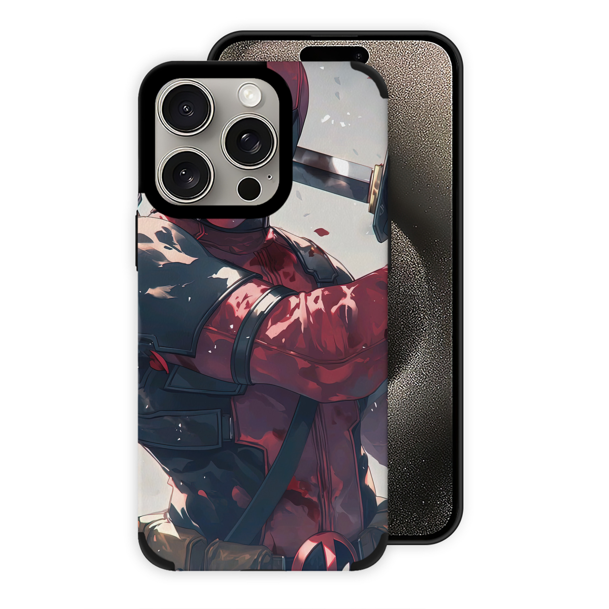（画像用） Deadpool デッドプール 【iPhone15ProMax対応】 PUレザー スマホケース 耐衝撃＆黄変防止