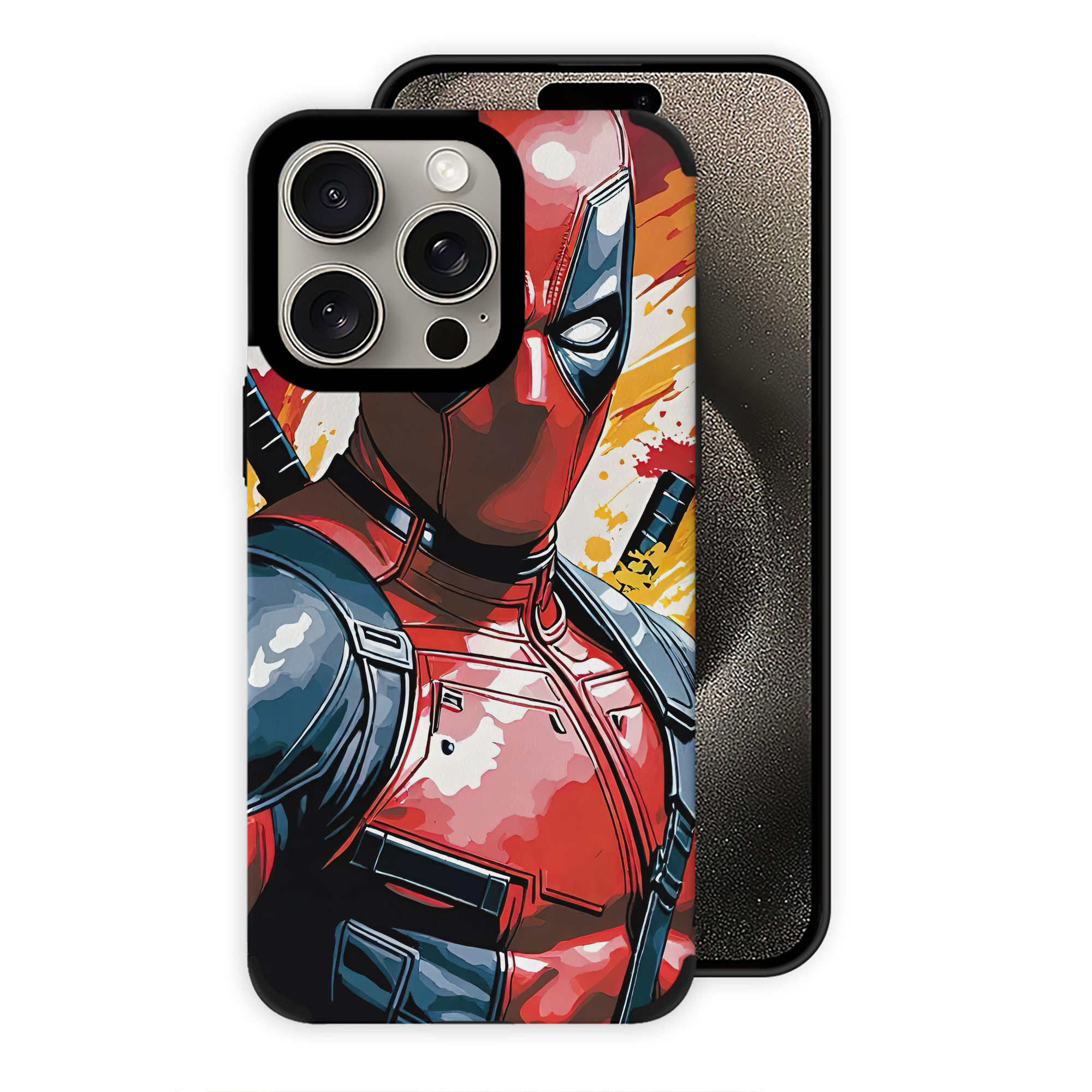（画像用） Deadpool デッドプール 【iPhone15ProMax対応】 PUレザー スマホケース 耐衝撃＆黄変防止