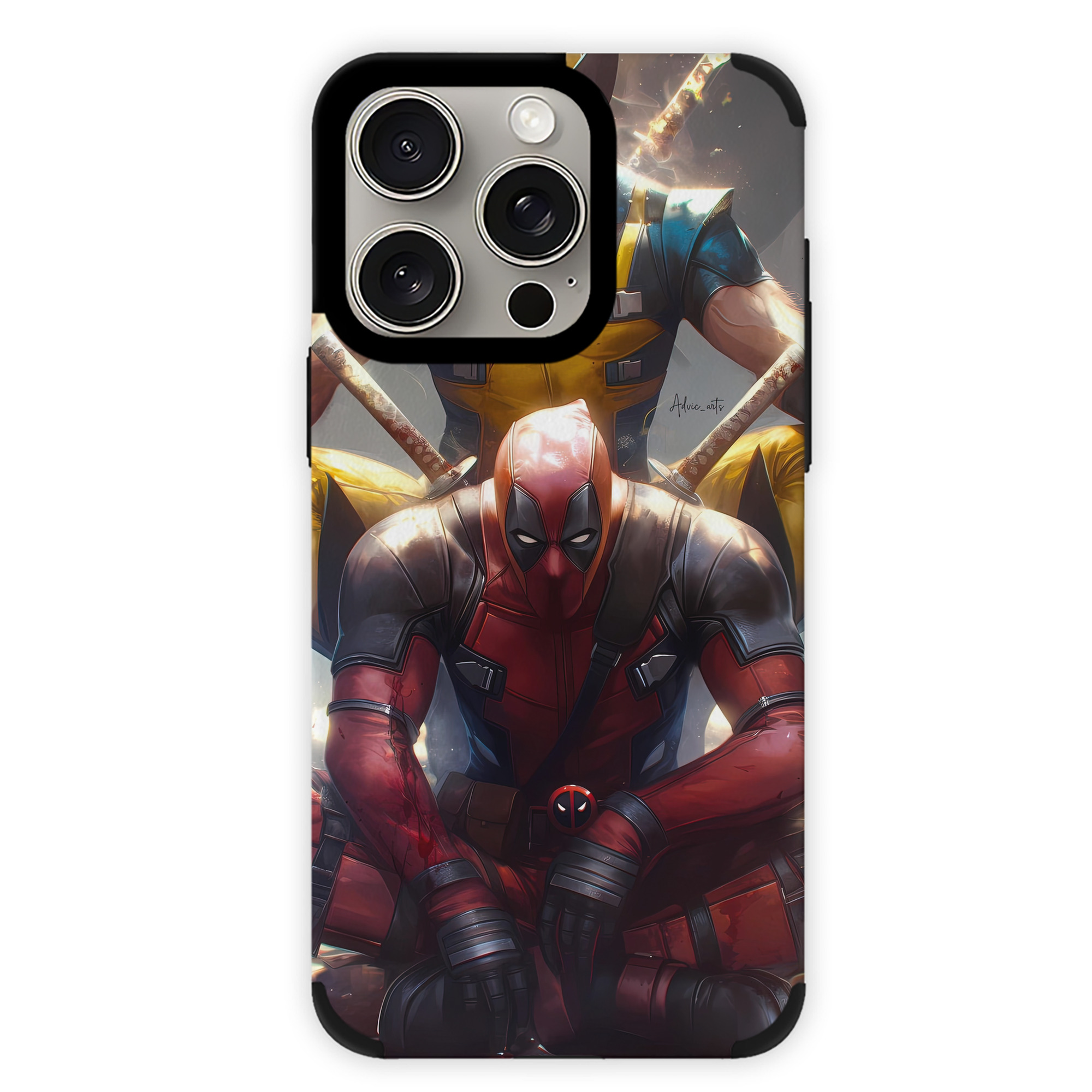 （画像用） Deadpool デッドプール 【iPhone15ProMax対応】 PUレザー スマホケース 耐衝撃＆黄変防止