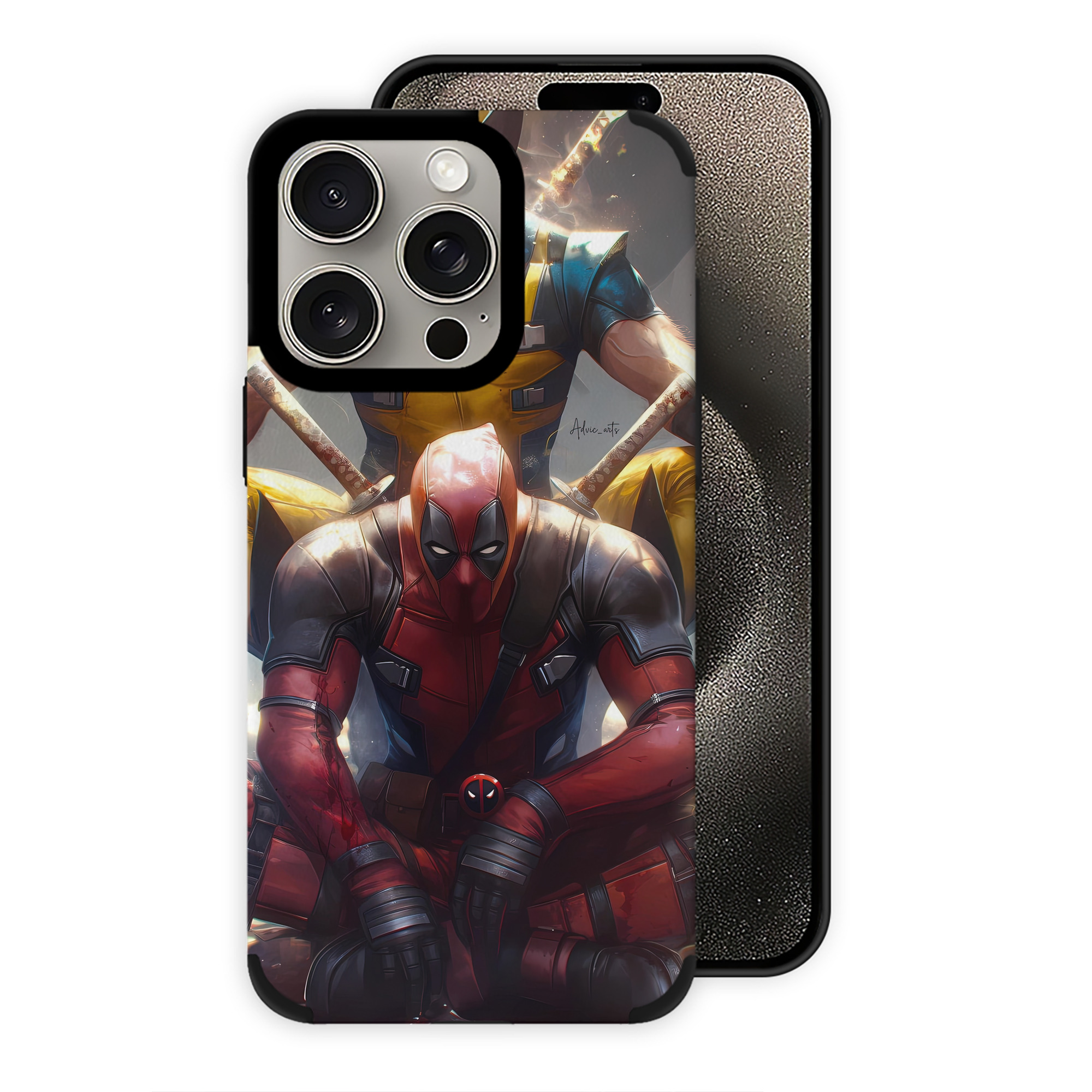（画像用） Deadpool デッドプール 【iPhone15ProMax対応】 PUレザー スマホケース 耐衝撃＆黄変防止