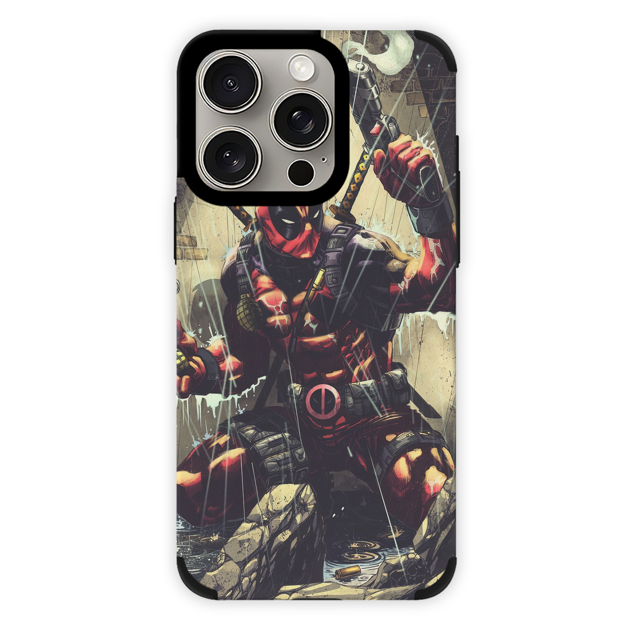 （画像用） Deadpool デッドプール 【iPhone15ProMax対応】 PUレザー スマホケース 耐衝撃＆黄変防止