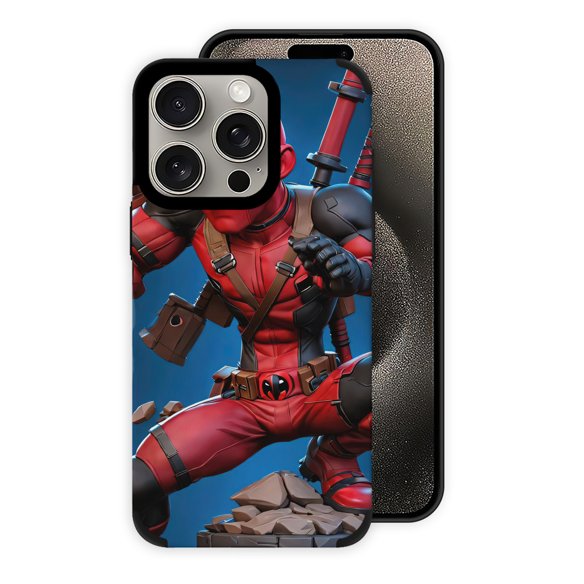 （画像用） Deadpool デッドプール 【iPhone15ProMax対応】 PUレザー スマホケース 耐衝撃＆黄変防止