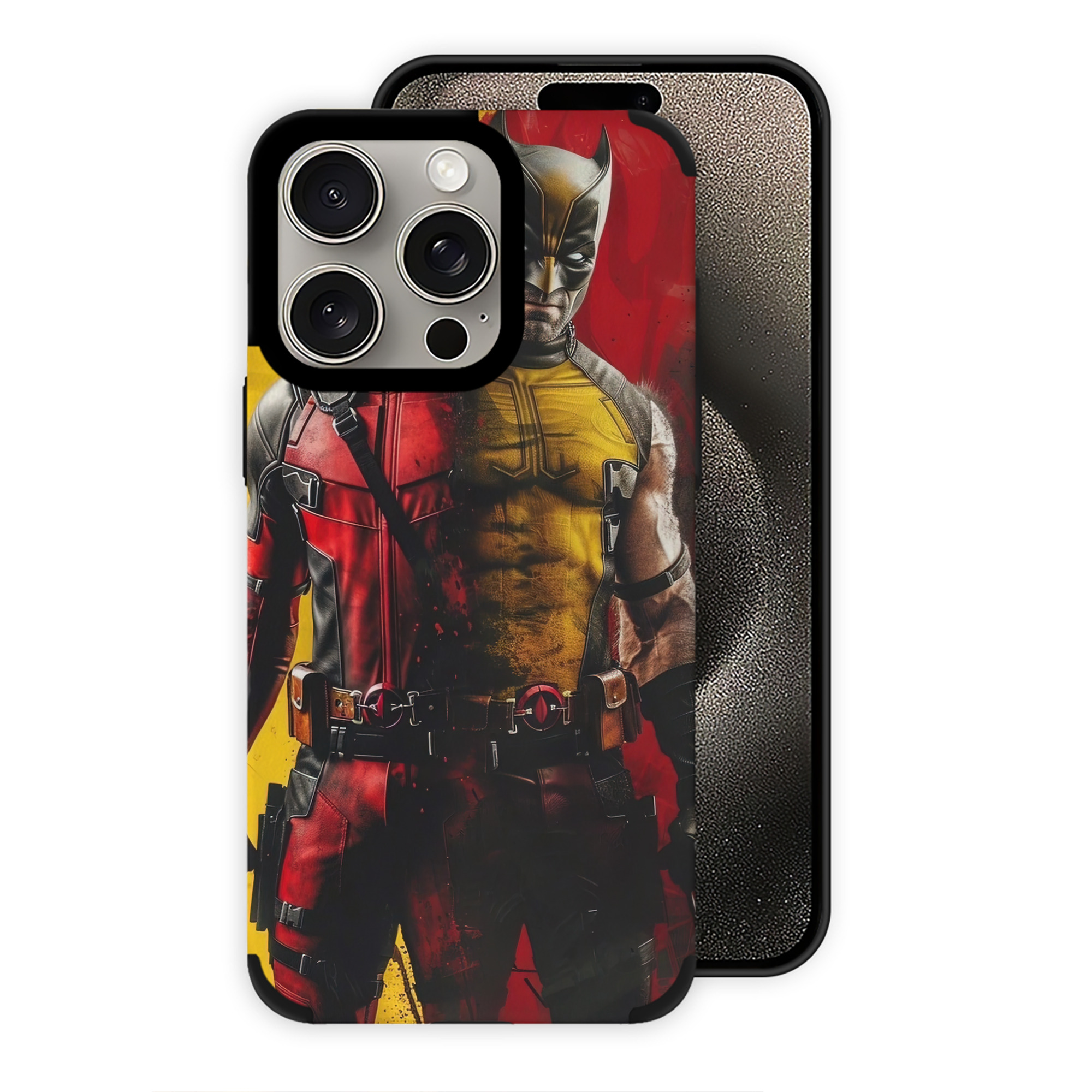 （画像用） Deadpool デッドプール 【iPhone15ProMax対応】 PUレザー スマホケース 耐衝撃＆黄変防止