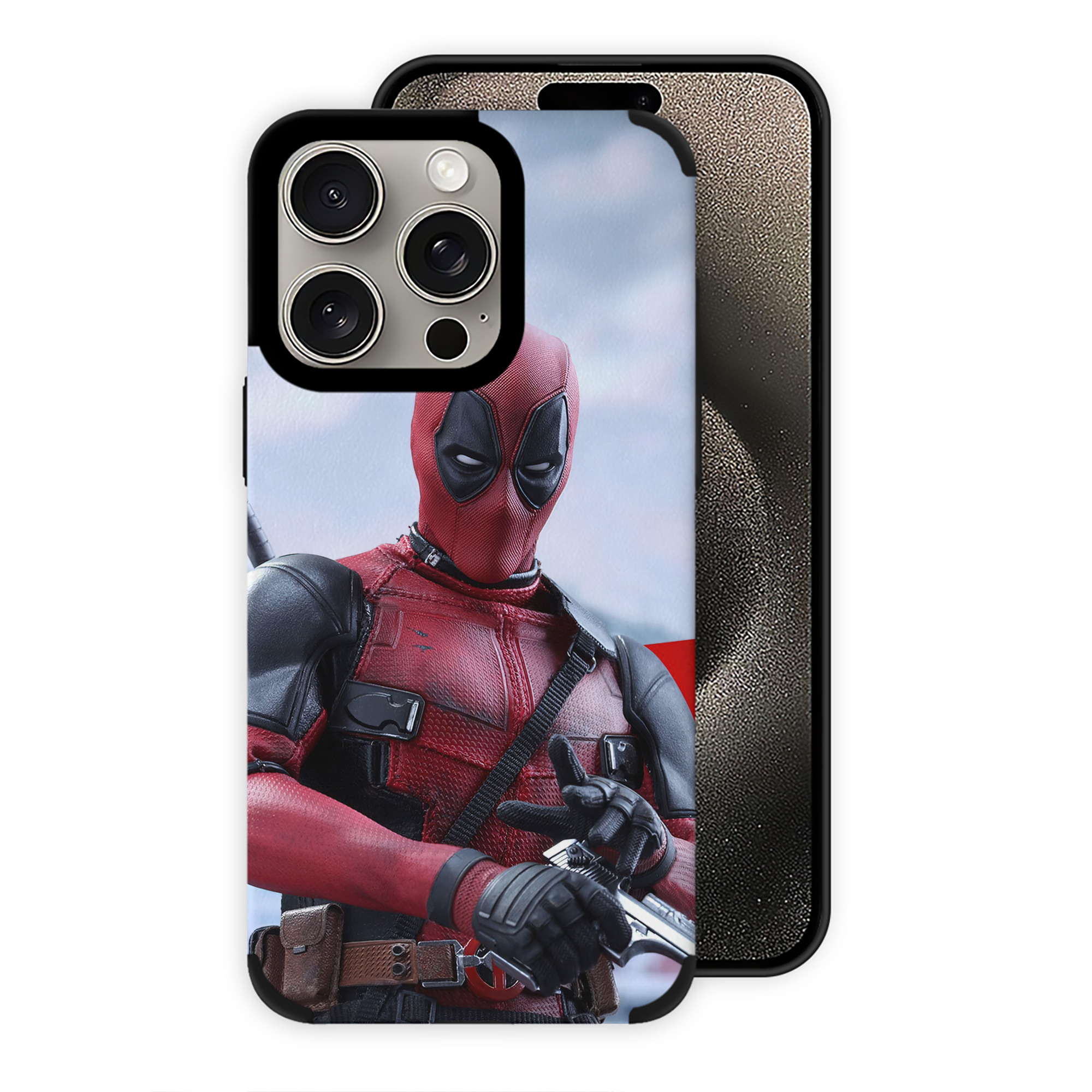 （画像用） Deadpool デッドプール 【iPhone15ProMax対応】 PUレザー スマホケース 耐衝撃＆黄変防止