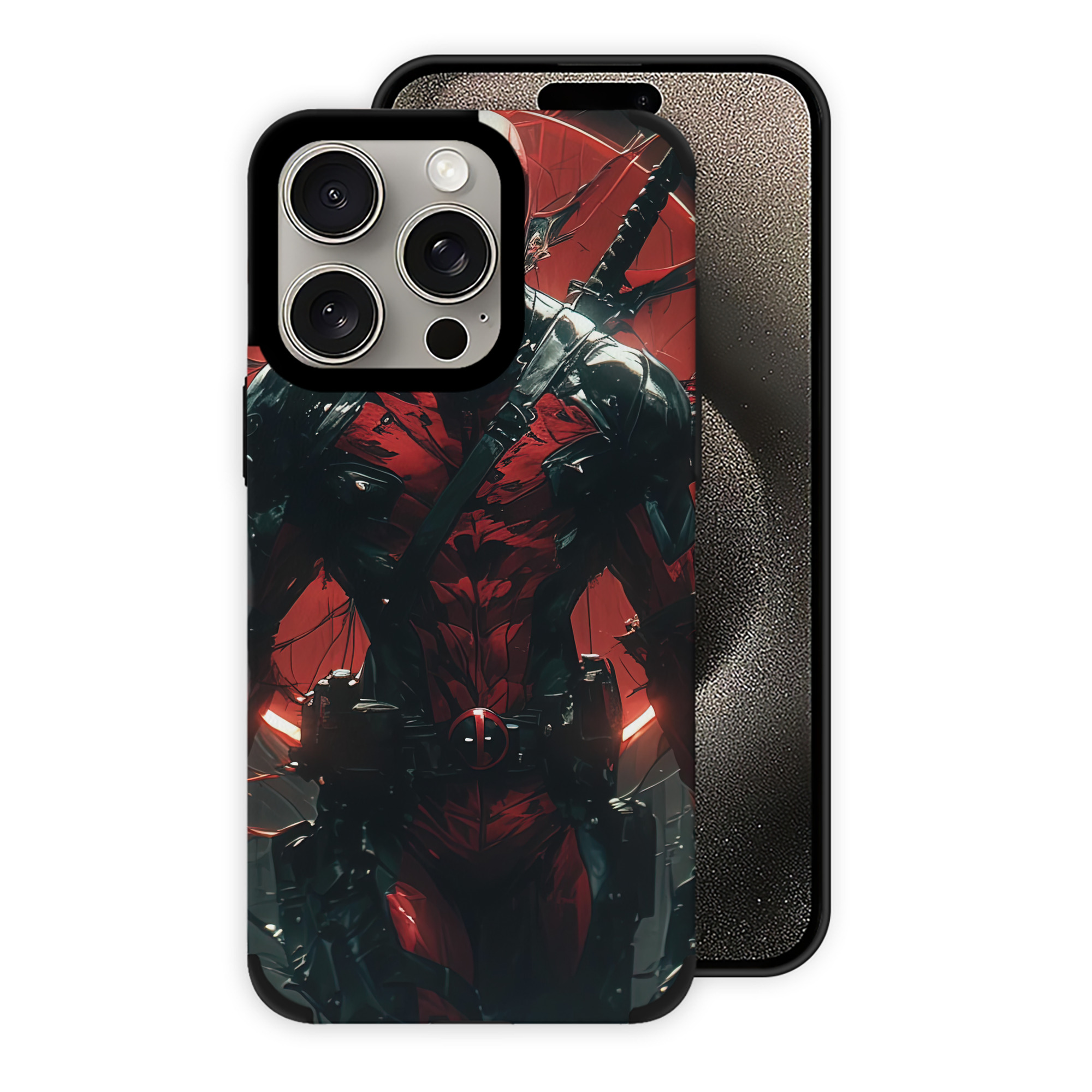 （画像用） Deadpool デッドプール 【iPhone15ProMax対応】 PUレザー スマホケース 耐衝撃＆黄変防止