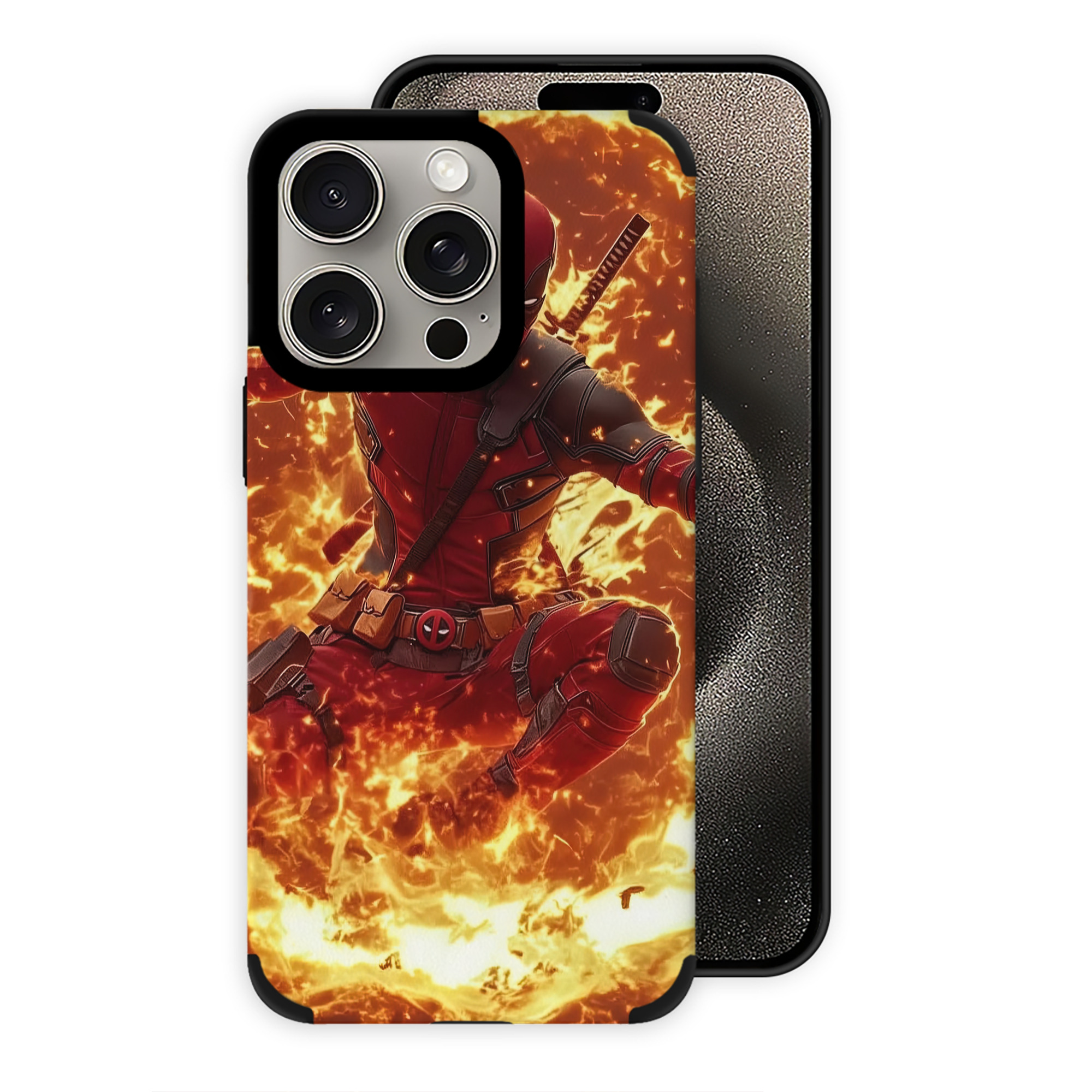 （画像用） Deadpool デッドプール 【iPhone15ProMax対応】 PUレザー スマホケース 耐衝撃＆黄変防止