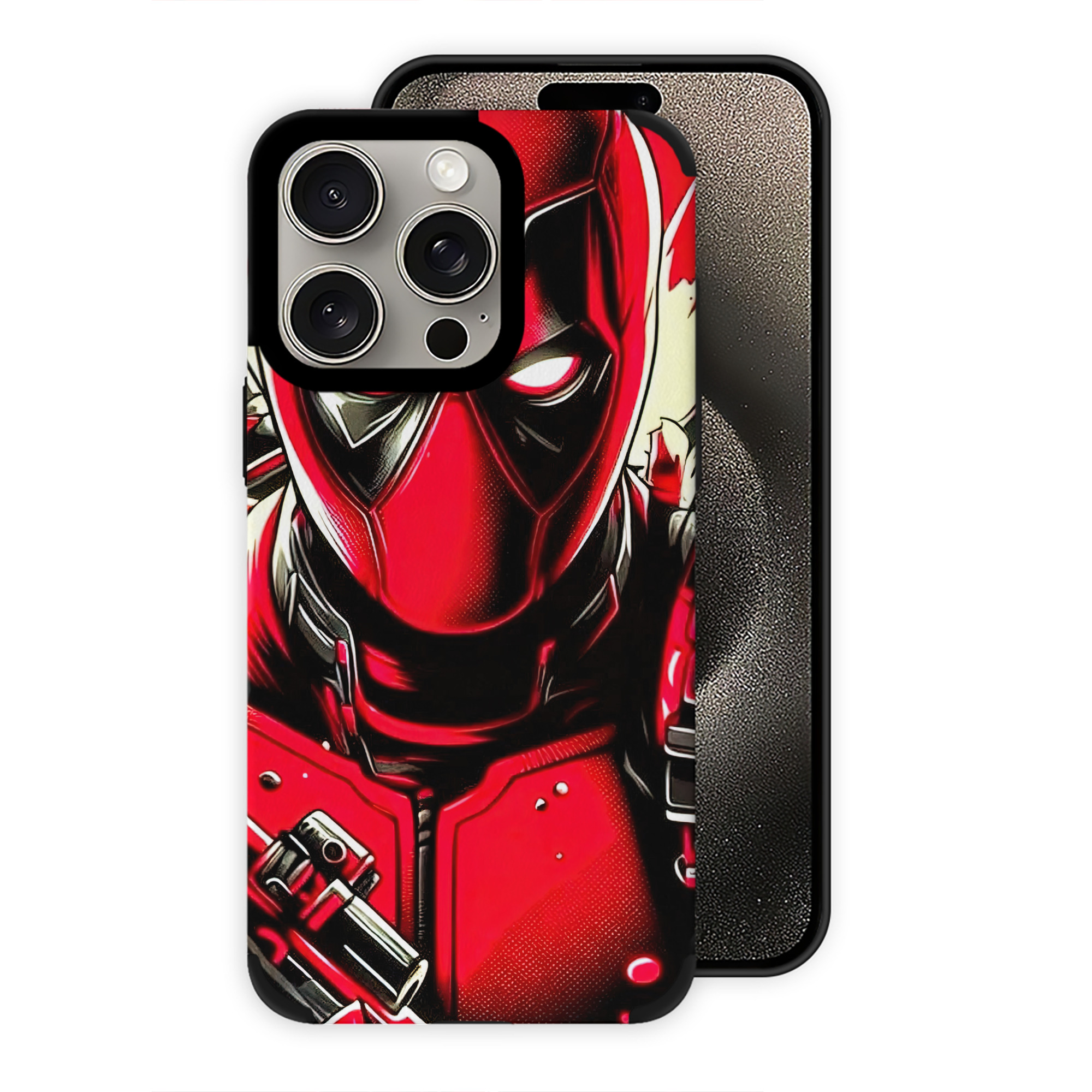 （画像用） Deadpool デッドプール 【iPhone15ProMax対応】 PUレザー スマホケース 耐衝撃＆黄変防止