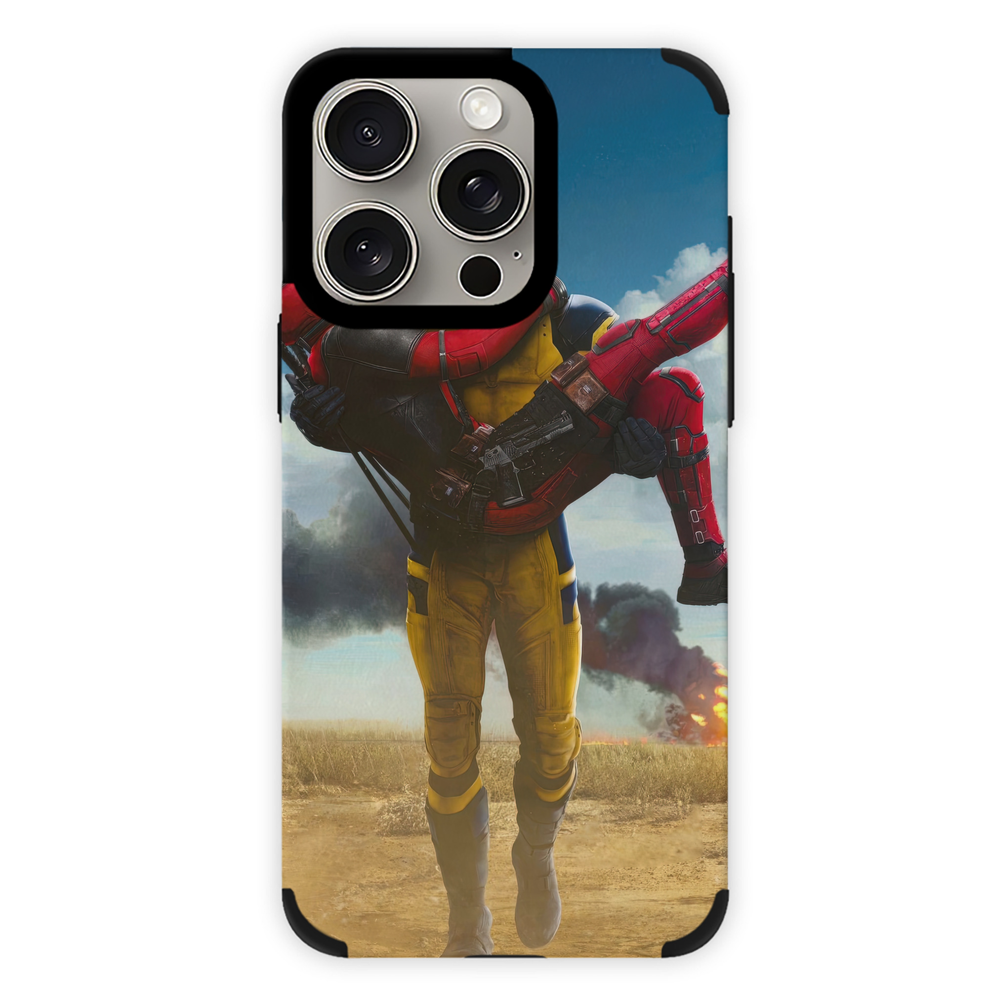 （画像用） Deadpool デッドプール 【iPhone15ProMax対応】 PUレザー スマホケース 耐衝撃＆黄変防止
