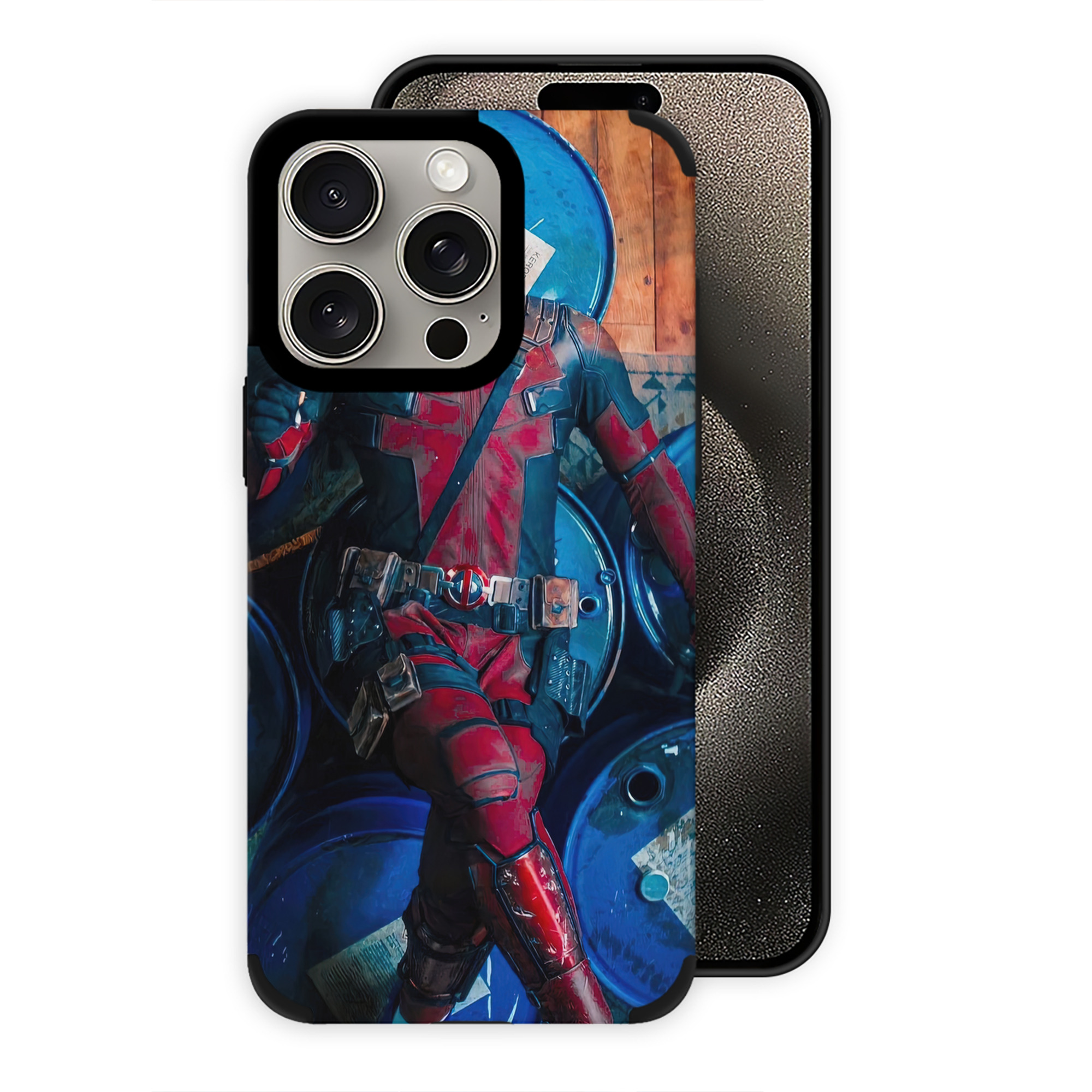 （画像用） Deadpool デッドプール 【iPhone15ProMax対応】 PUレザー スマホケース 耐衝撃＆黄変防止