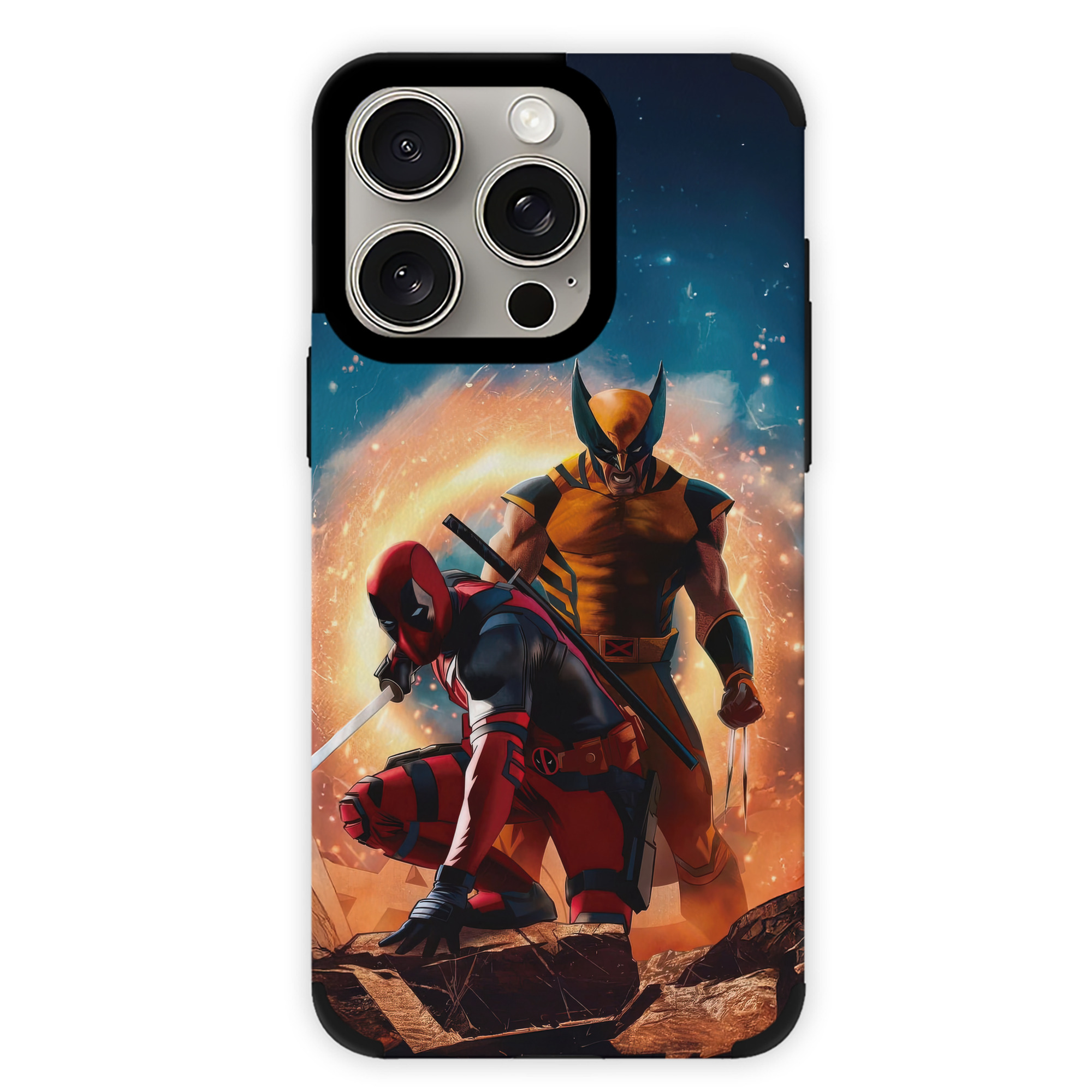 （画像用） Deadpool デッドプール 【iPhone15ProMax対応】 PUレザー スマホケース 耐衝撃＆黄変防止