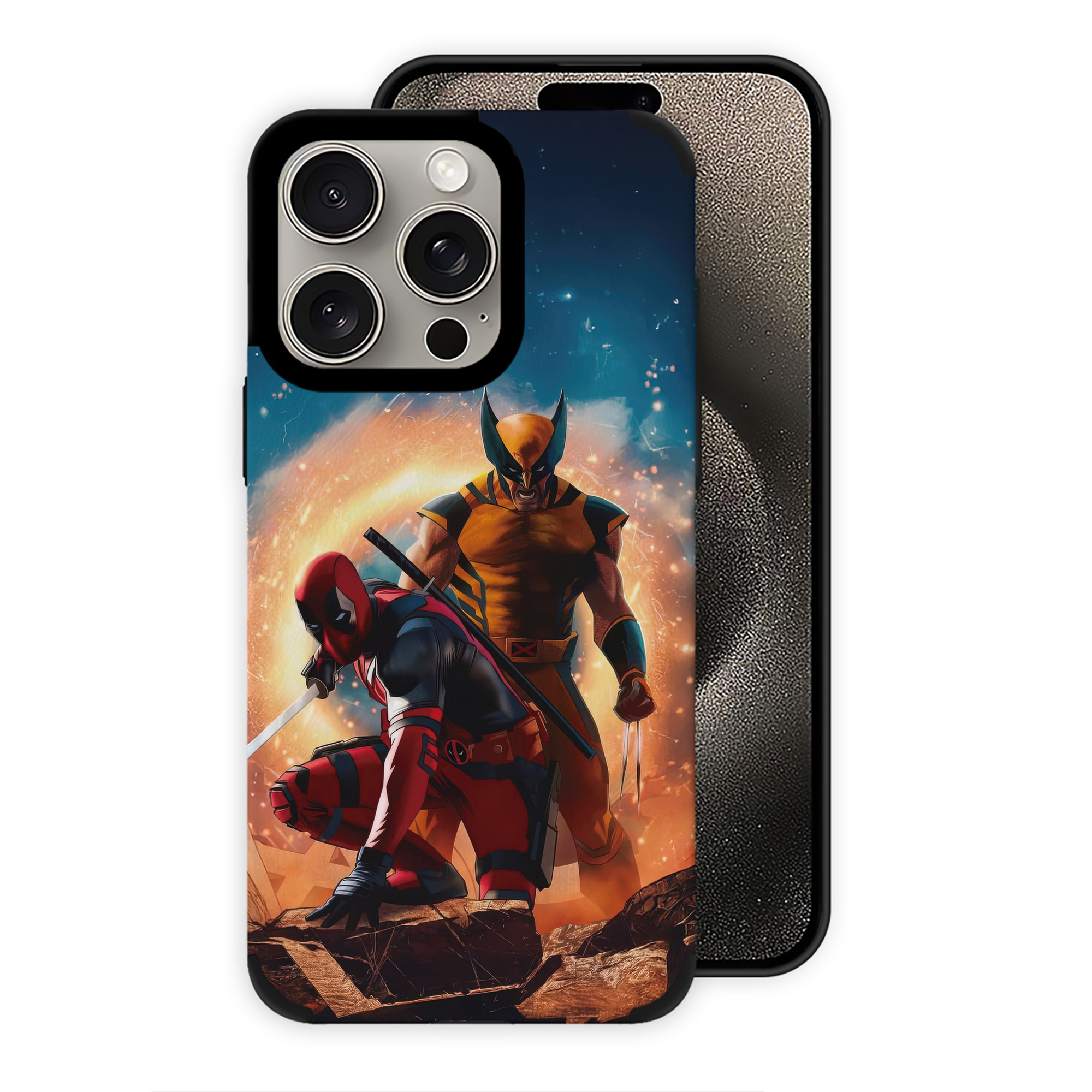 （画像用） Deadpool デッドプール 【iPhone15ProMax対応】 PUレザー スマホケース 耐衝撃＆黄変防止