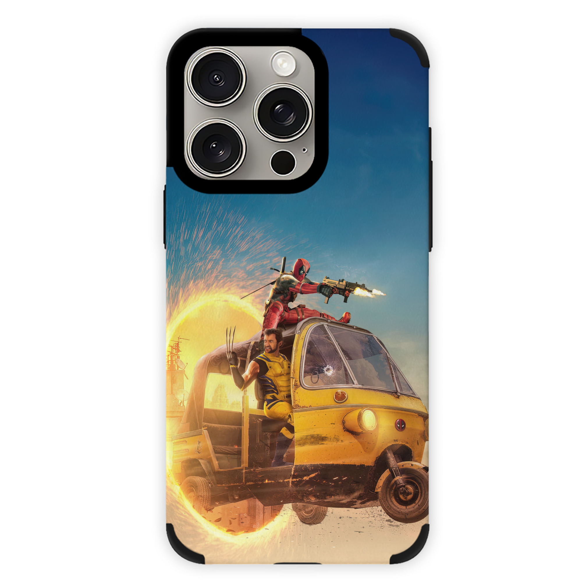 （画像用） Deadpool デッドプール 【iPhone15ProMax対応】 PUレザー スマホケース 耐衝撃＆黄変防止