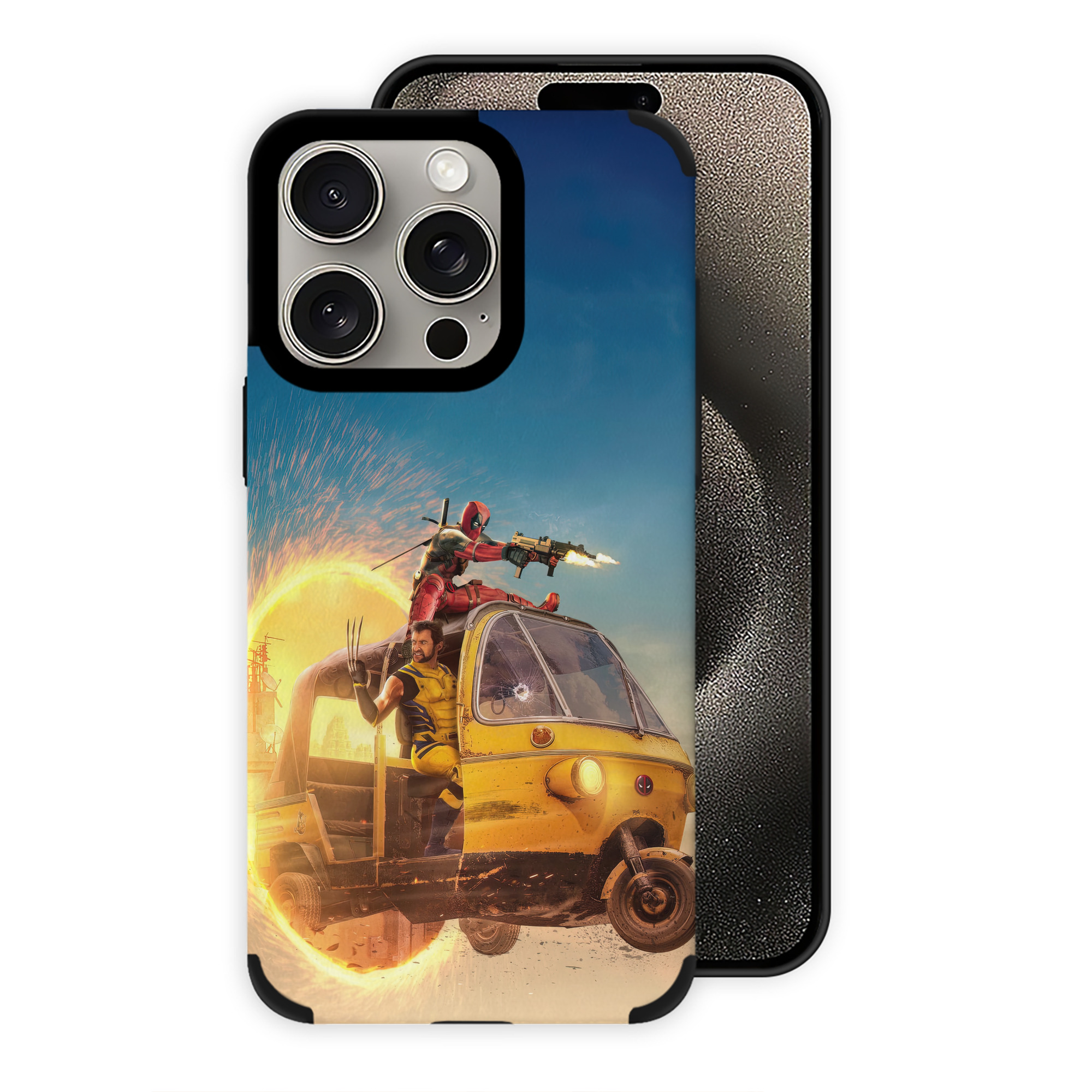 （画像用） Deadpool デッドプール 【iPhone15ProMax対応】 PUレザー スマホケース 耐衝撃＆黄変防止