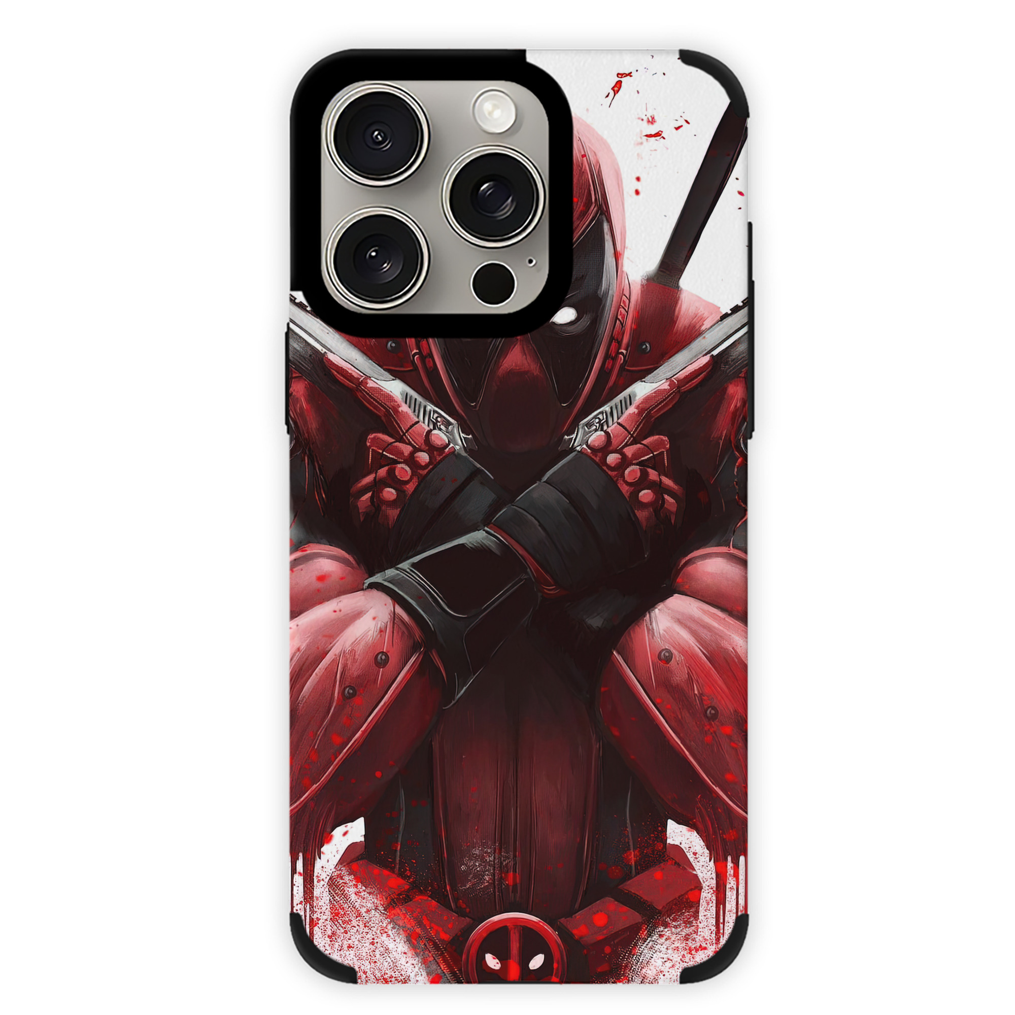 （画像用） Deadpool デッドプール 【iPhone15ProMax対応】 PUレザー スマホケース 耐衝撃＆黄変防止