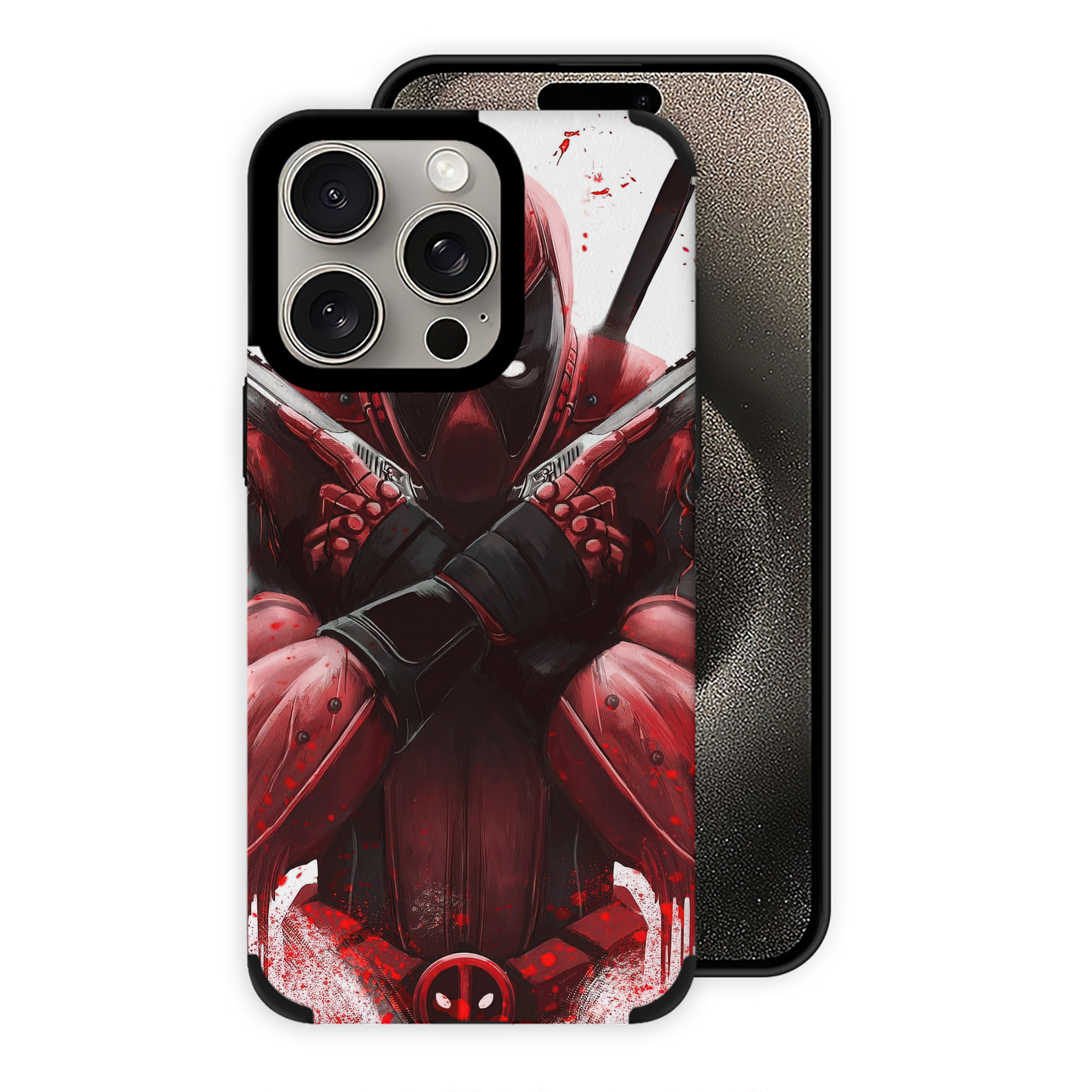 （画像用） Deadpool デッドプール 【iPhone15ProMax対応】 PUレザー スマホケース 耐衝撃＆黄変防止