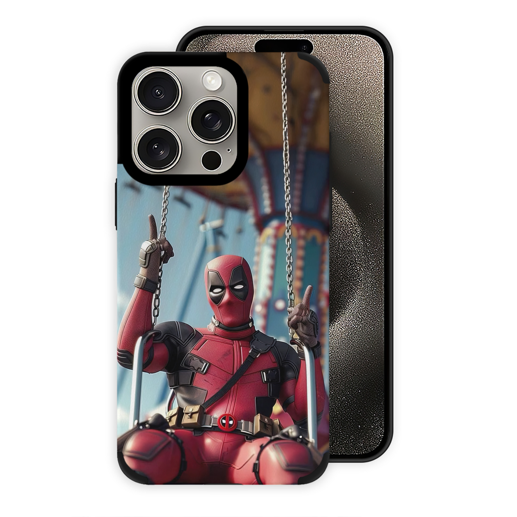 （画像用） Deadpool デッドプール 【iPhone15ProMax対応】 PUレザー スマホケース 耐衝撃＆黄変防止