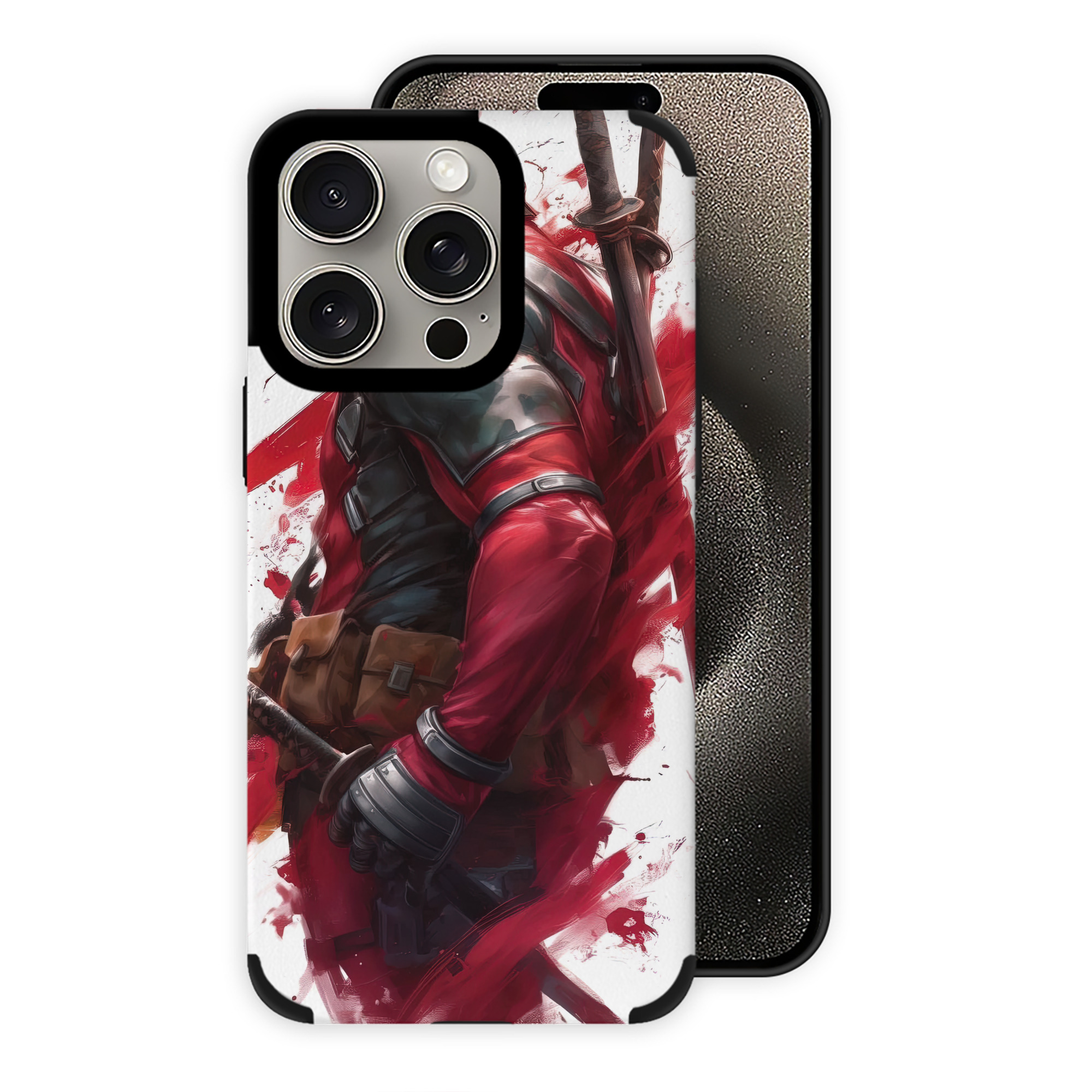 （画像用） Deadpool デッドプール 【iPhone15ProMax対応】 PUレザー スマホケース 耐衝撃＆黄変防止