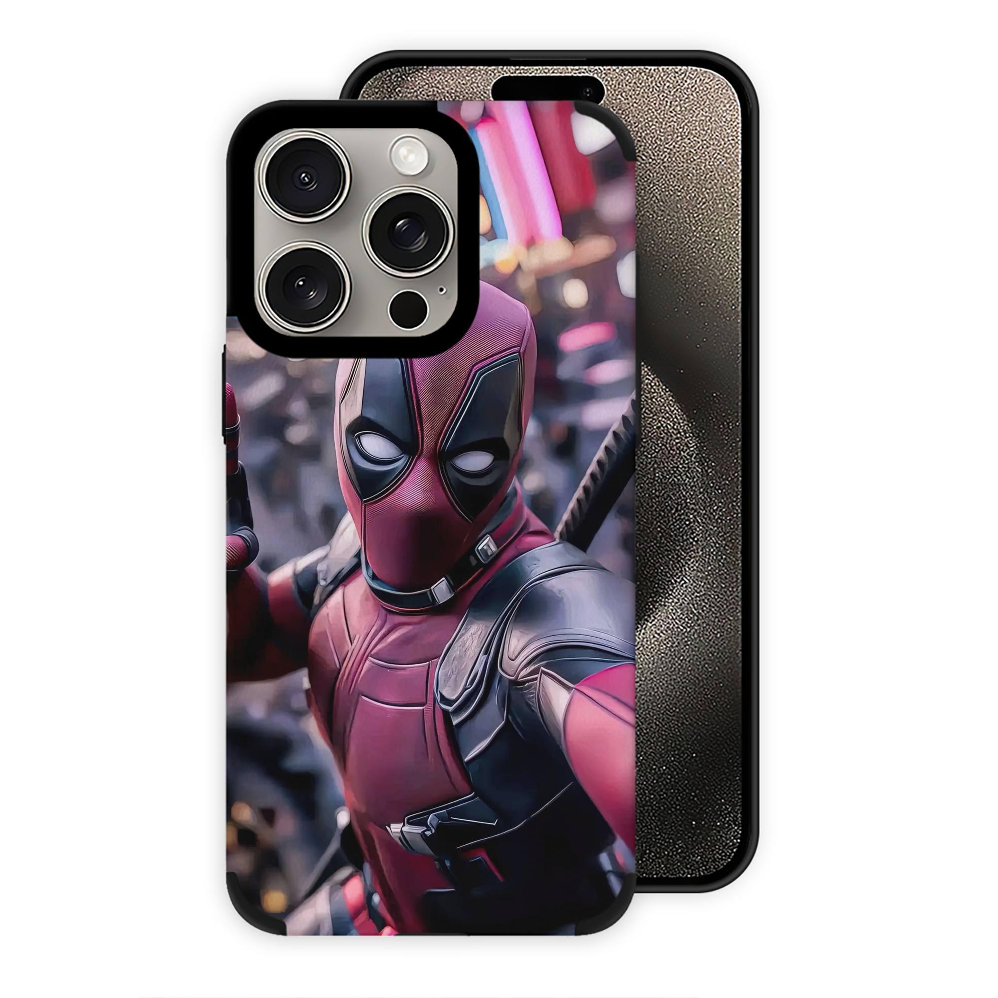 （画像用） Deadpool デッドプール 【iPhone15ProMax対応】 PUレザー スマホケース 耐衝撃＆黄変防止